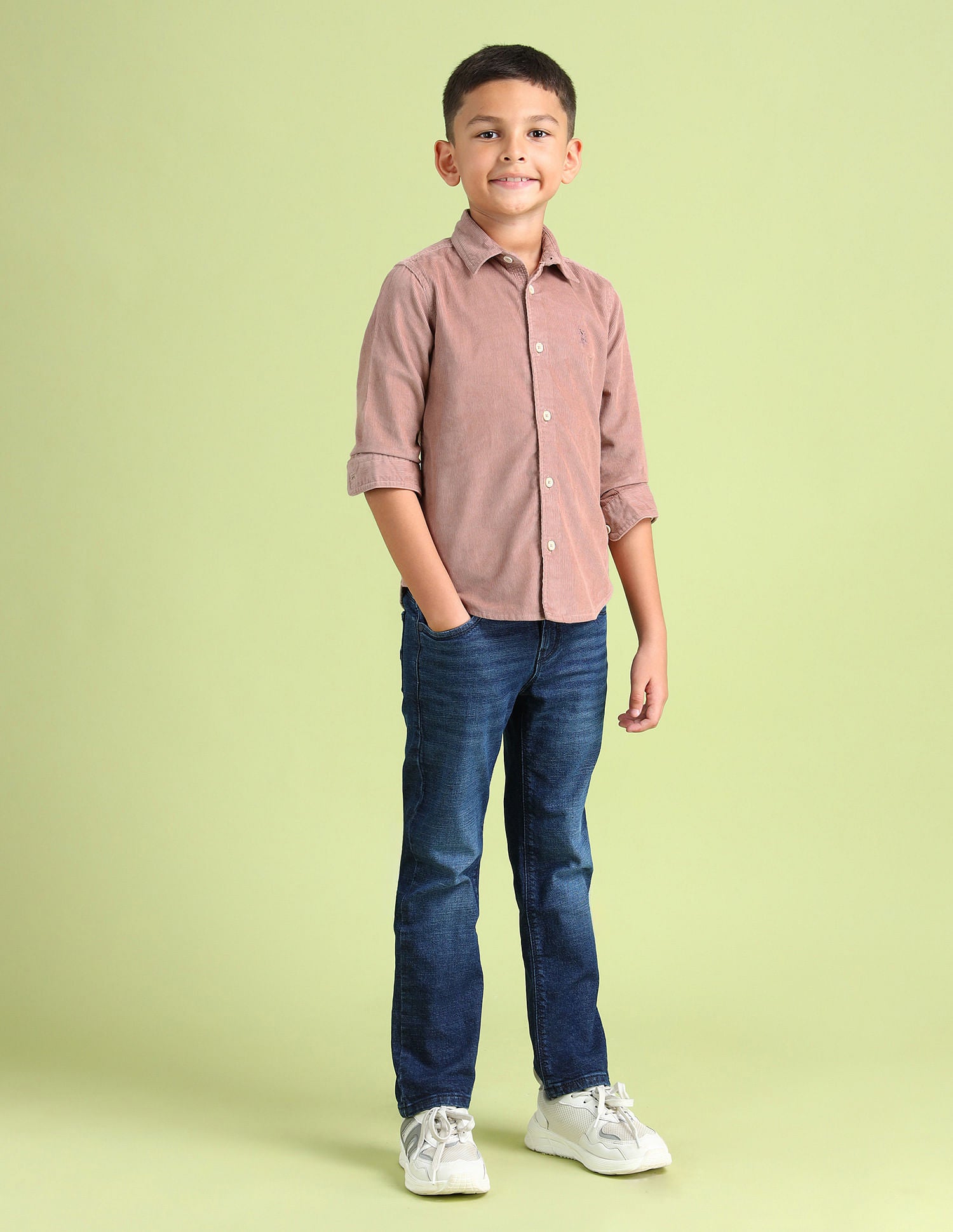 Regular Fit Corduroy Shirt Beige - U.S. Polo Assn. India | Large