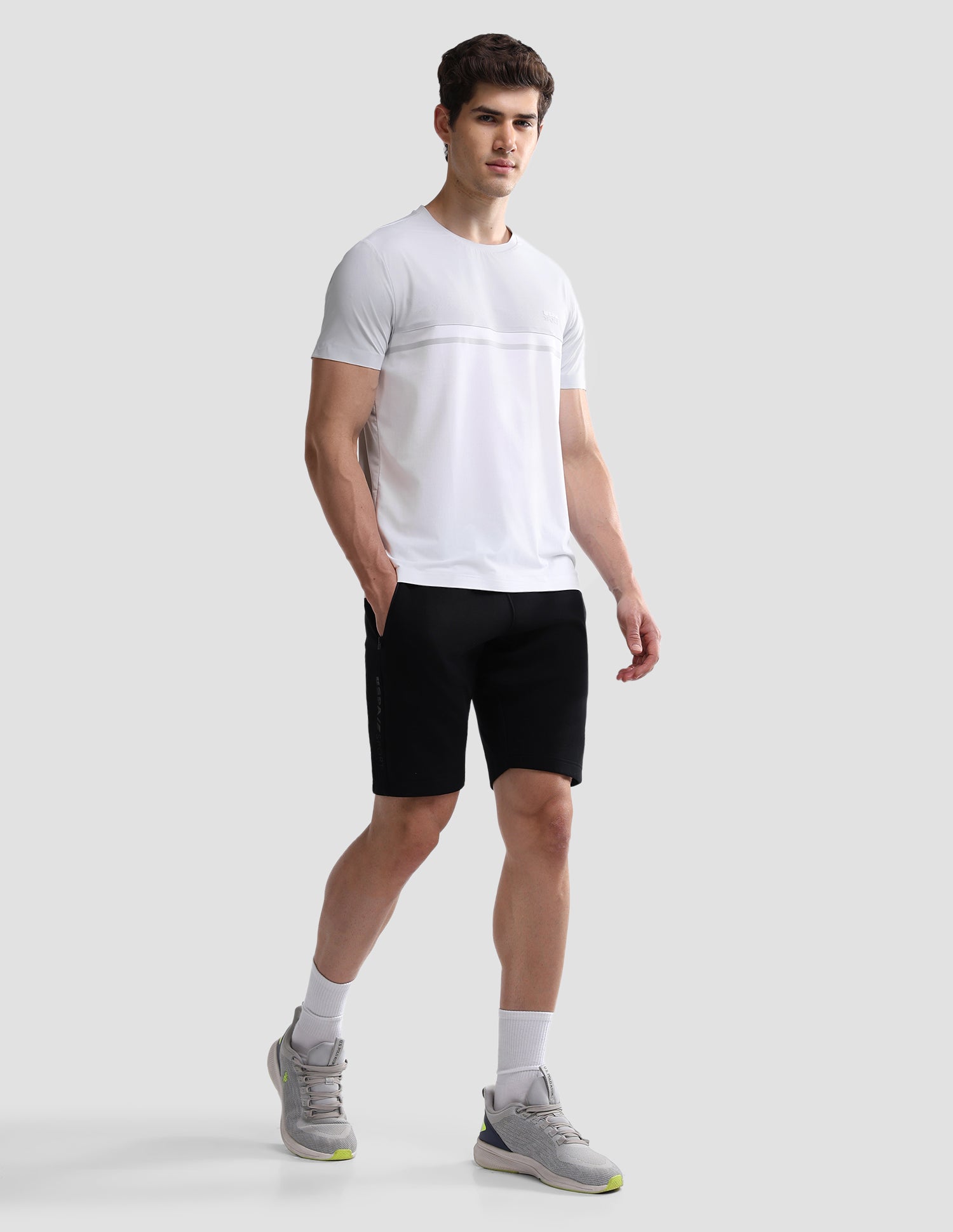 Colourblocked Slim Fit Active T-Shirt Grey - U.S. Polo Assn. India | Large