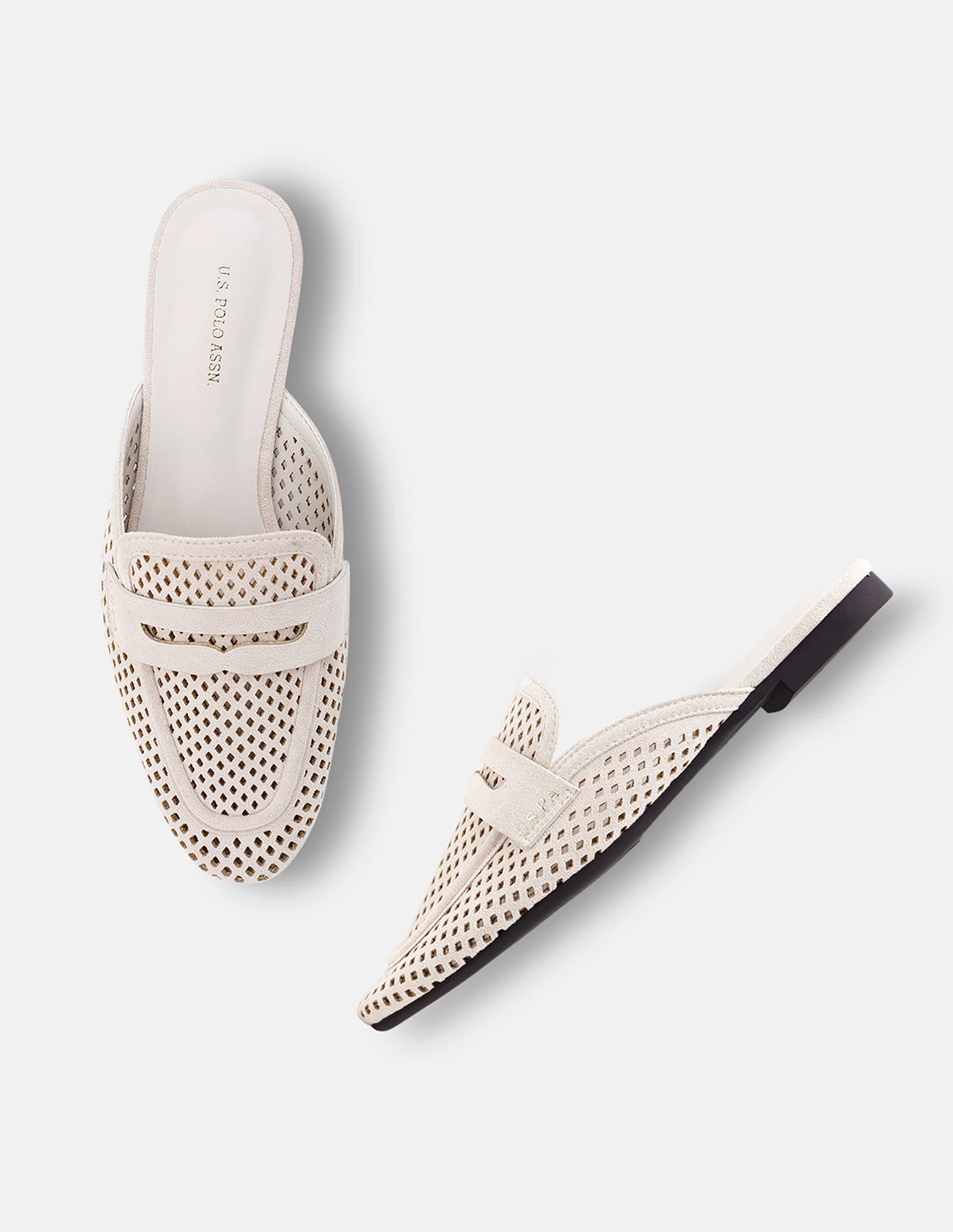 Rivane Mule With Mesh Textured Outsole Off White - U.S. Polo Assn. India | Large