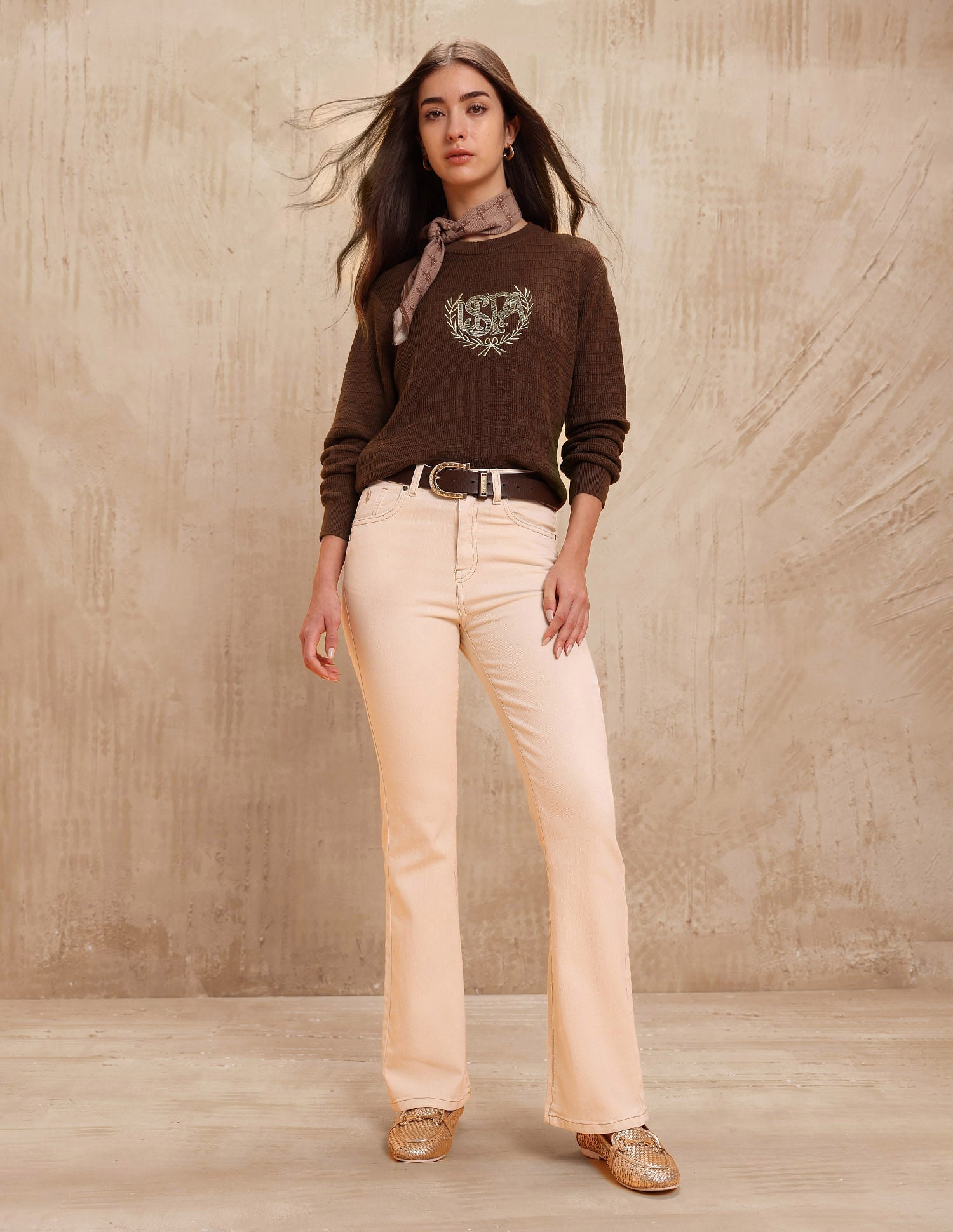 Regular Fit Brand Embroidered Sweatshirt Brown - U.S. POLO ASSN. | Large