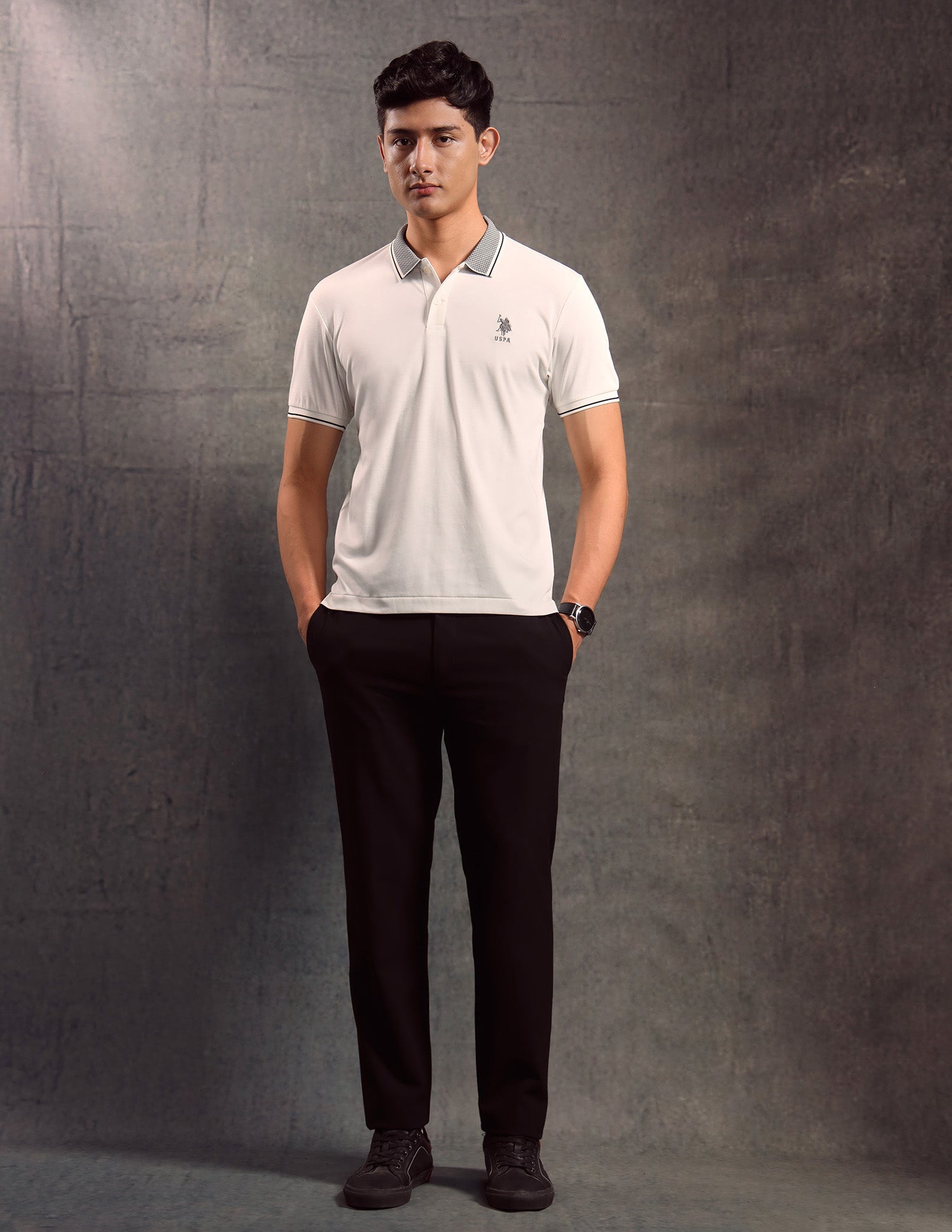 Solid Muscle Fit Polo shirt Ivory - U.S. POLO ASSN. | Large