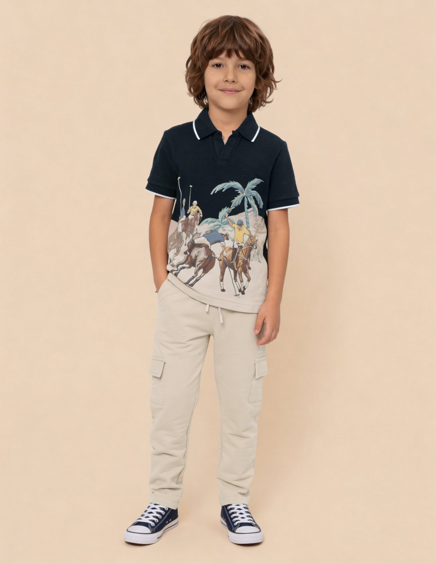 Graphic Printed Regular Fit Polo Shirt Navy - U.S. Polo Assn. India | Large