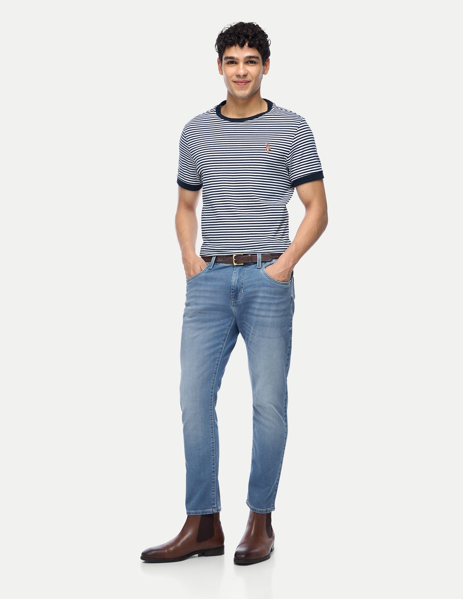 Henry Tapered Fit Blue Jeans Light Blue - U.S. Polo Assn. India | Large
