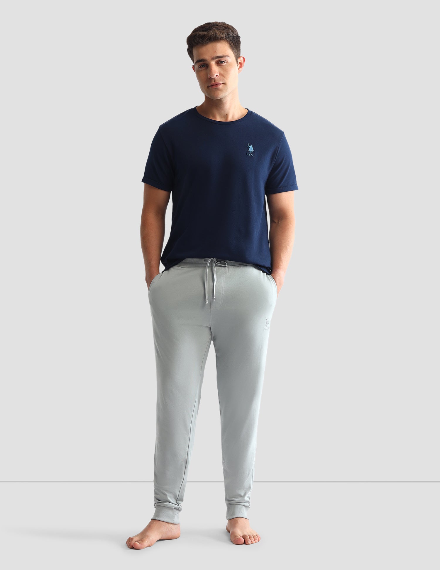 Round Neck Solid Loungewear T-Shirt Warm Sand - U.S. POLO ASSN. | Large