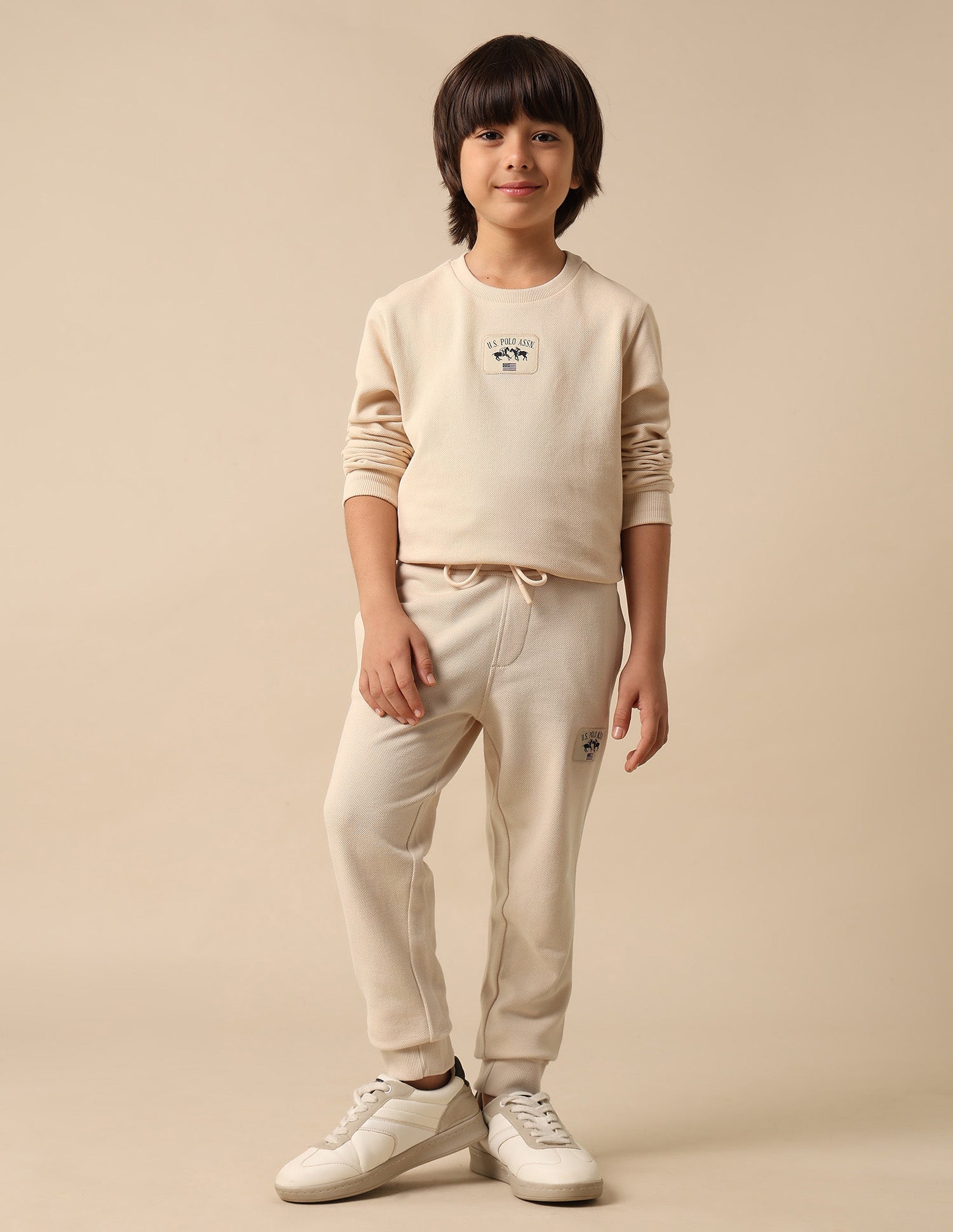 Textured Regular Fit Joggers Beige - U.S. POLO ASSN. | Large