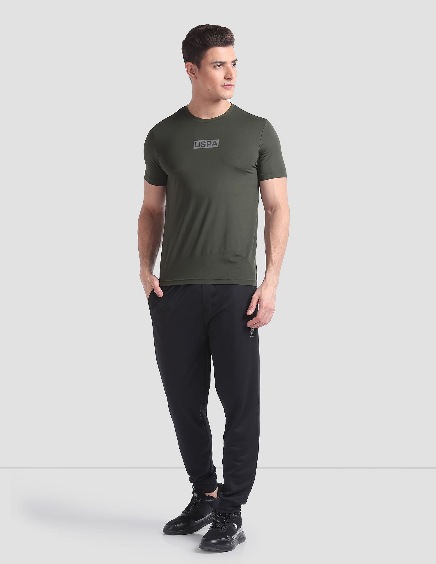 Solid AE002 Lounge T-Shirt - Pack Of 1 Olive - U.S. POLO ASSN. | Large