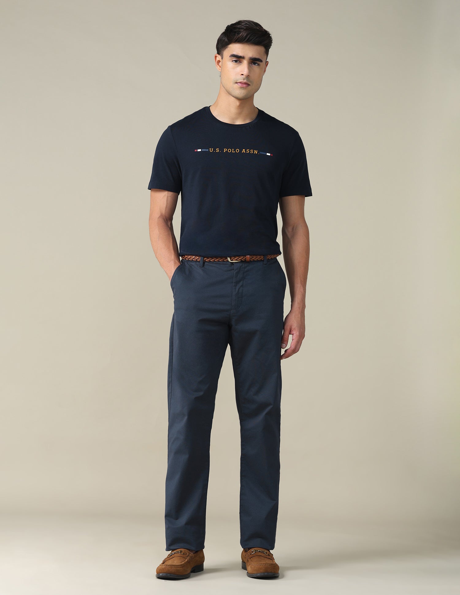 Regular Fit Solid T-shirt Navy - U.S. POLO ASSN. | Large