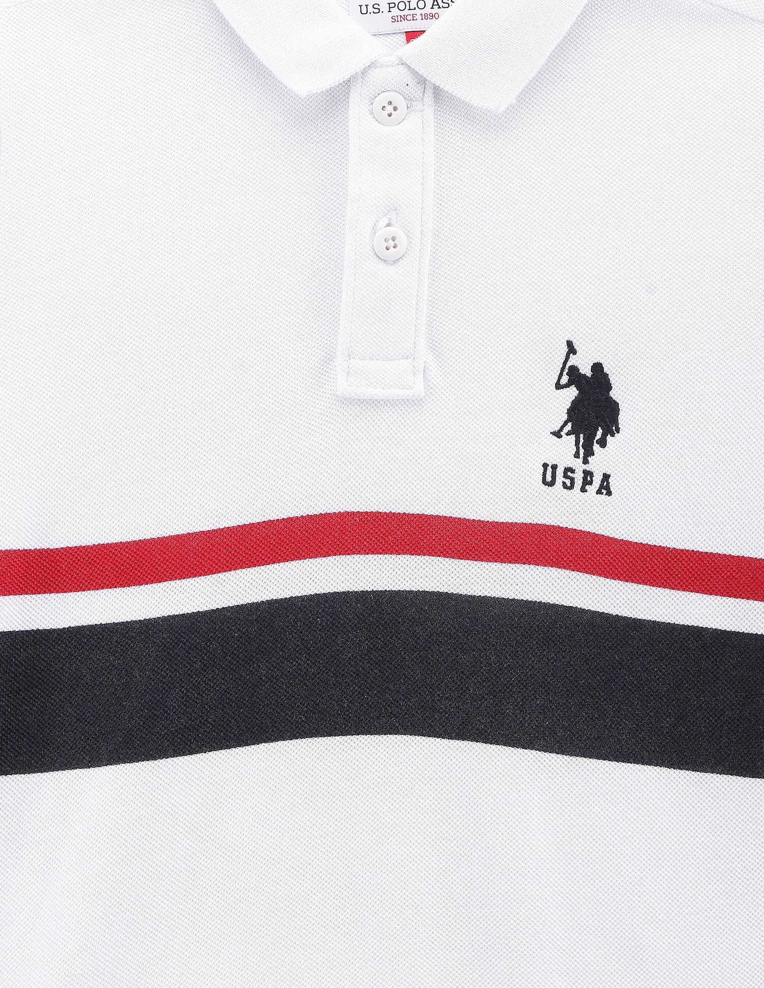 Boys Contrast Stripe Polo Shirt White - U.S. POLO ASSN. | Large