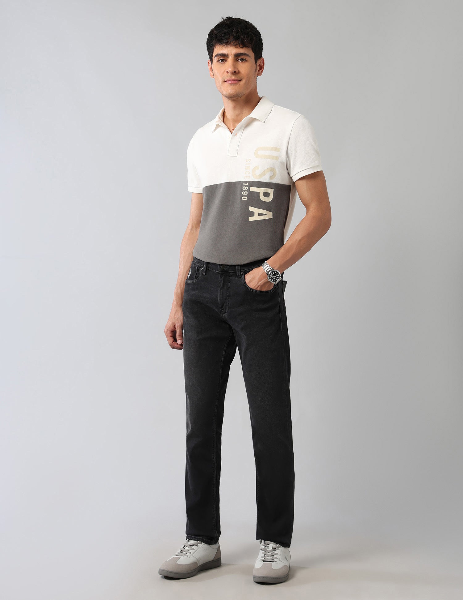 Brandon Slim Tapered Fit Black Jeans Black - U.S. POLO ASSN. | Large