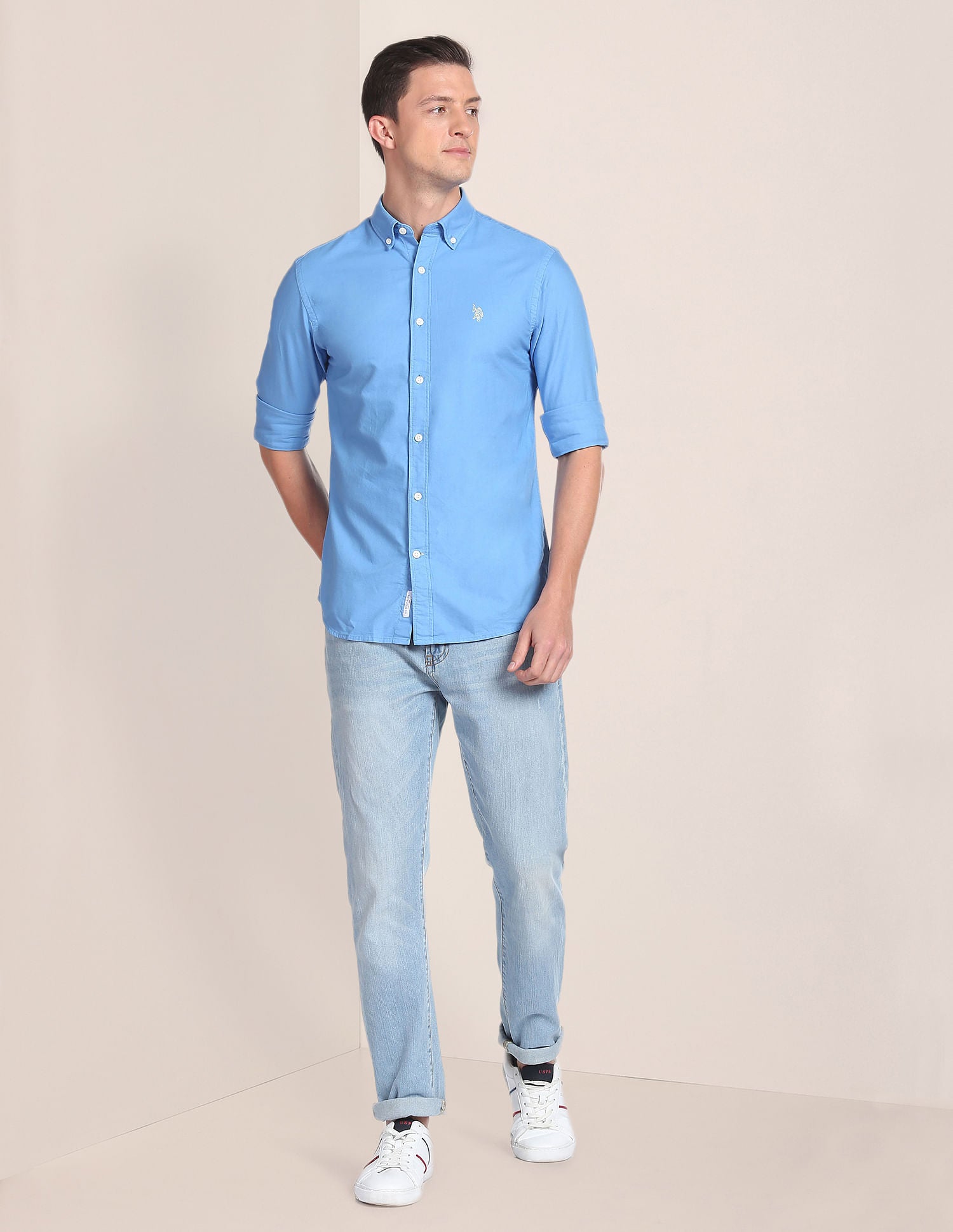 Solid Cotton Tailored Shirt – U.S. Polo Assn. India