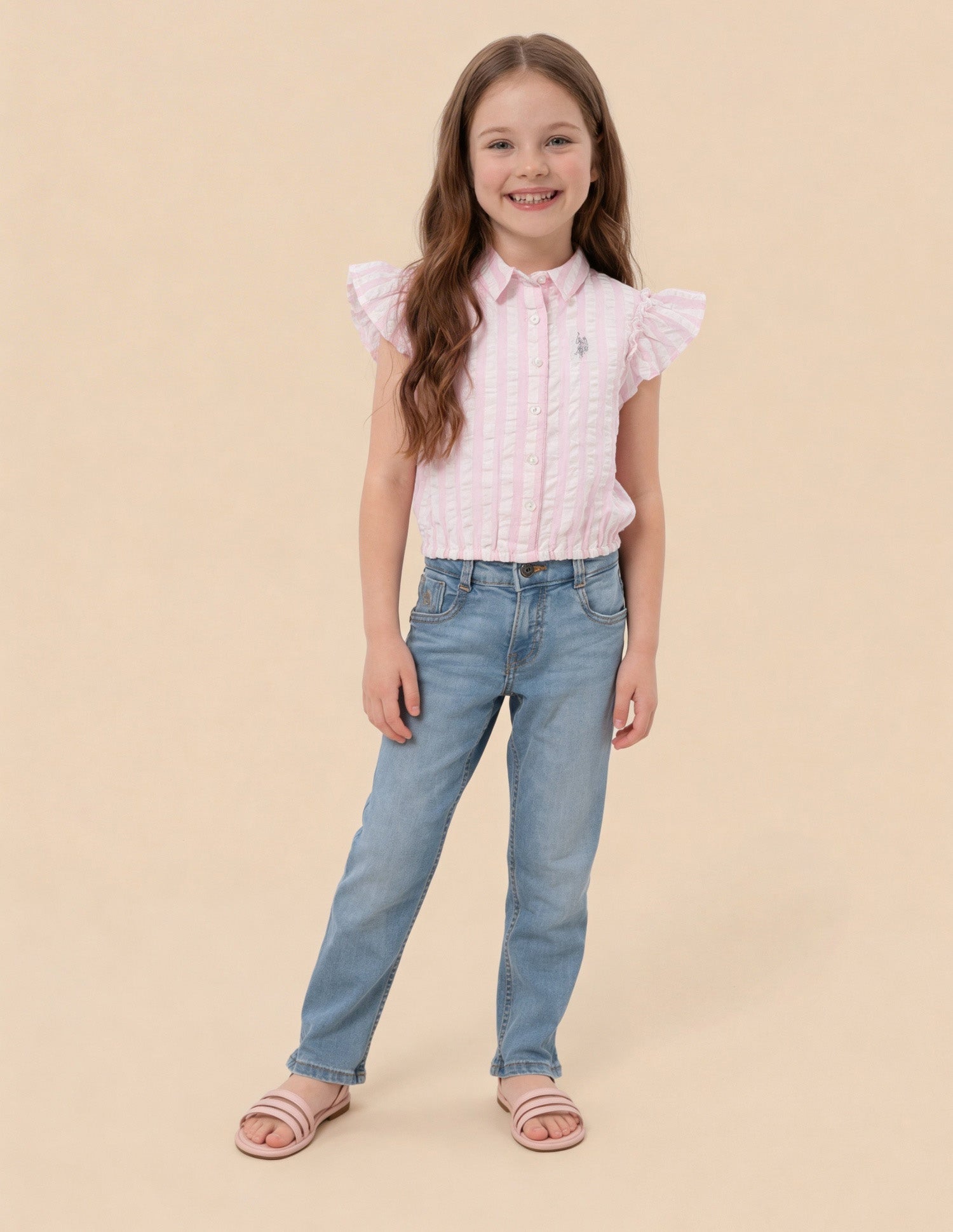 Vertical Striped Regular Fit Top Pink - U.S. Polo Assn. India | Large