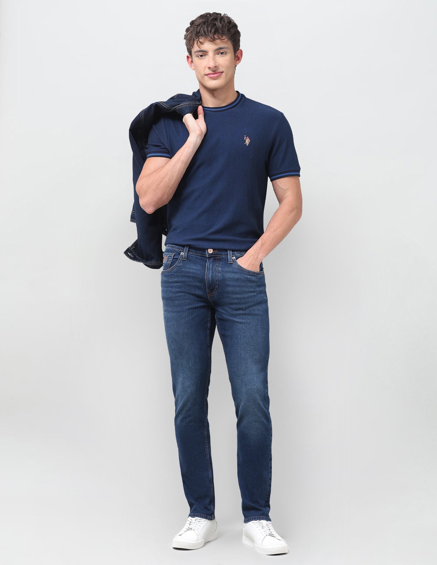 Brandon Slim-Tapered Fit Blue Jeans Dark Indigo - U.S. Polo Assn. India | Large