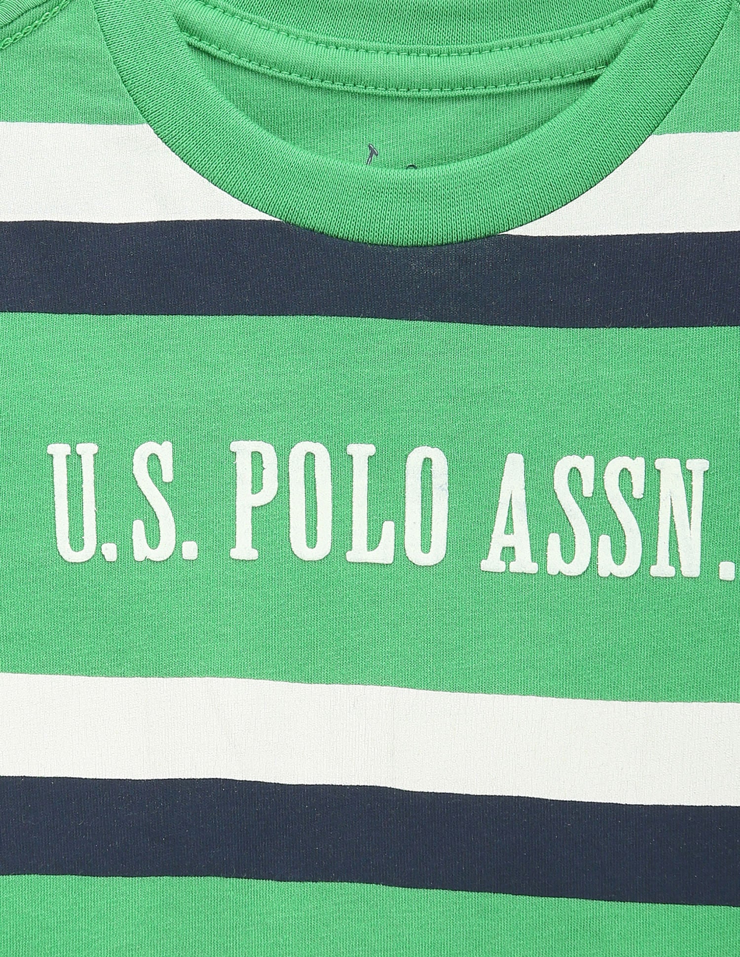 Boys Horizontal Stripe T-Shirt Green - U.S. POLO ASSN. | Large