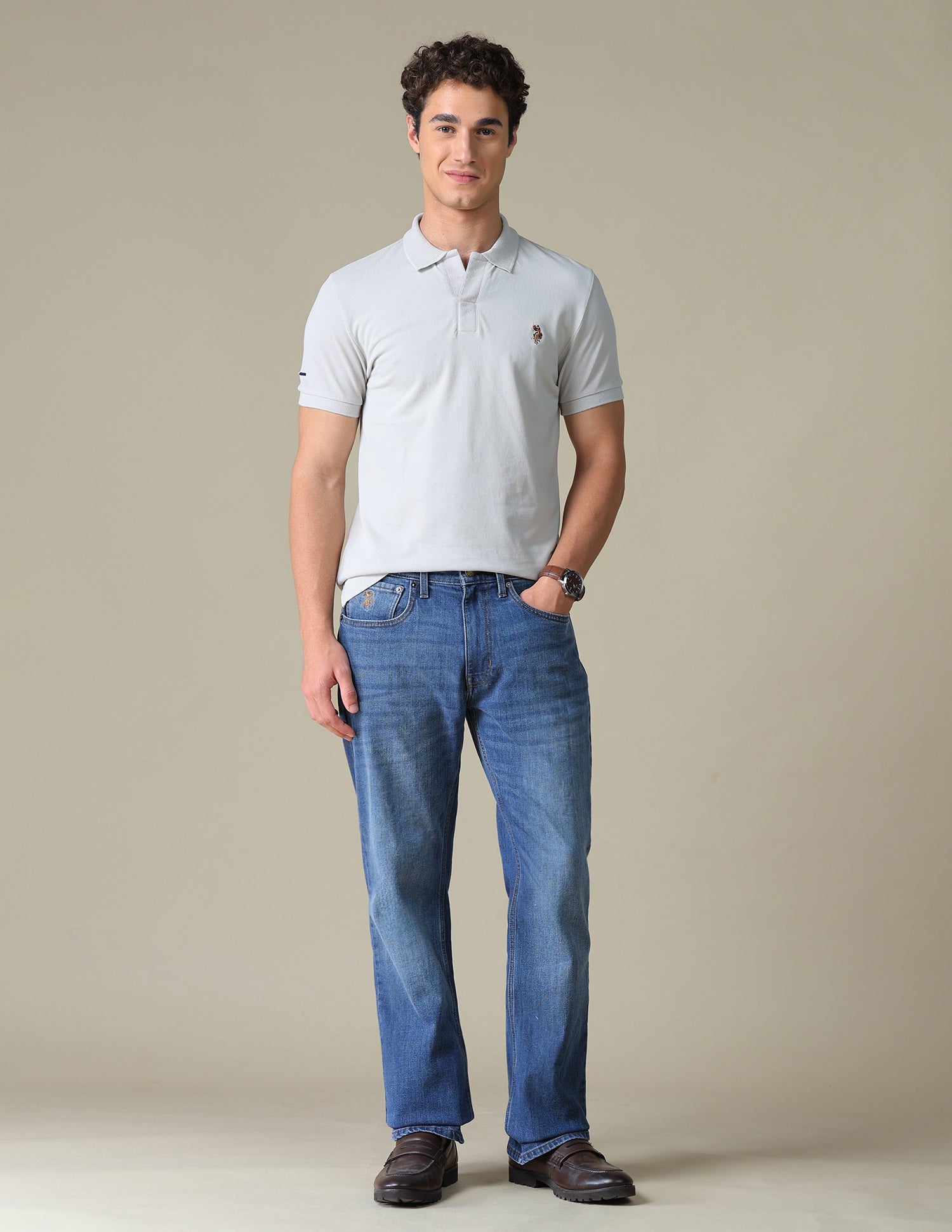 Connor Bootcut Fit Blue Jeans Mid Blue - U.S. Polo Assn. India | Large