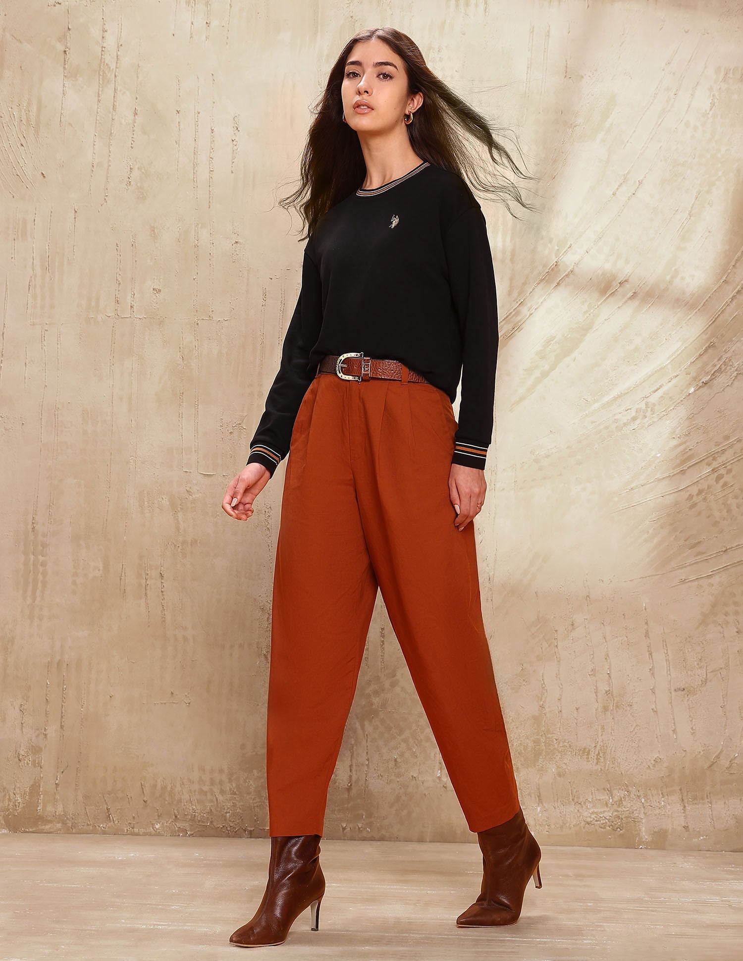 Solid Drop Shoulder Sweatshirt Black - U.S. POLO ASSN. | Large