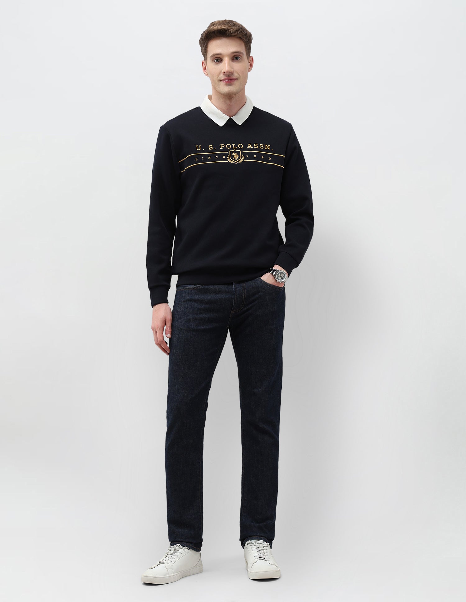 Brand Embroidered Regular Fit Sweatshirt Navy - U.S. POLO ASSN. | Large