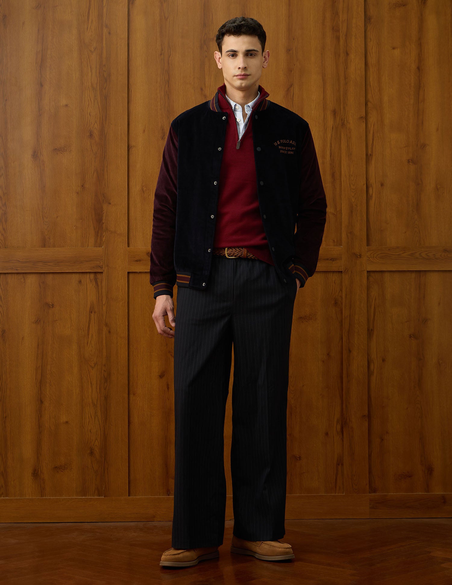 Regular Fit Varsity Theatre Varsity Jacket Navy - U.S. POLO ASSN. | Large