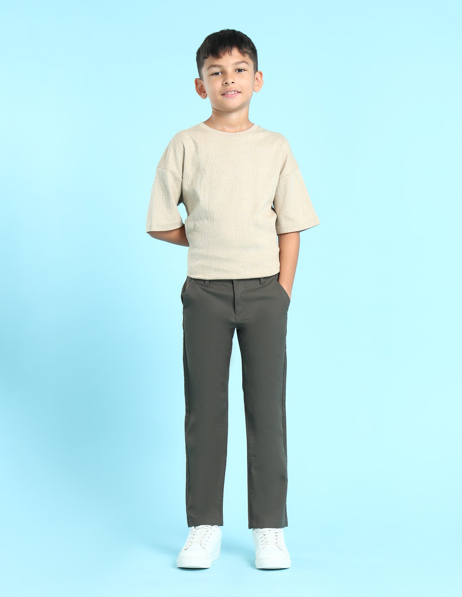 Mid Rise Twill Solid Trousers Olive - U.S. POLO ASSN. | Large