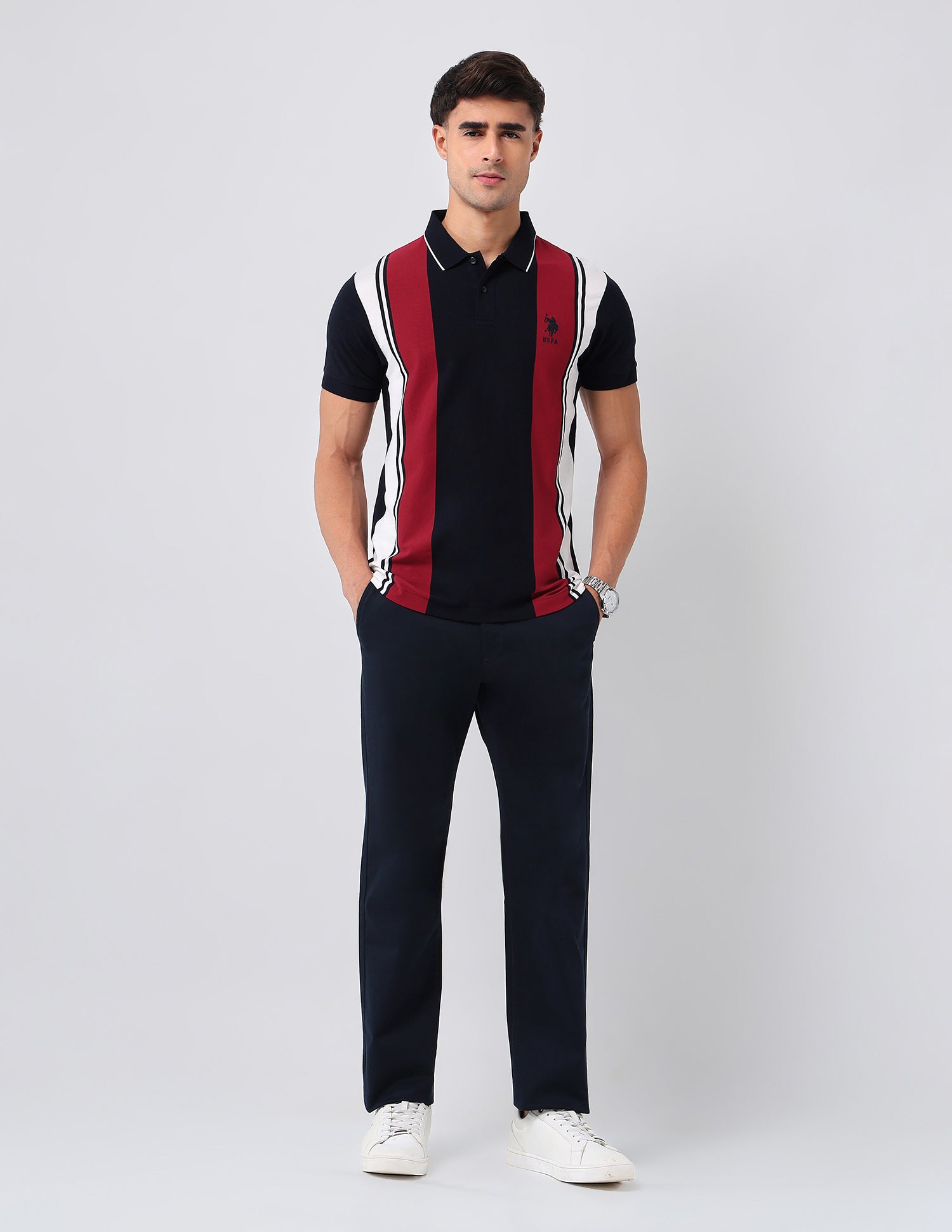 Colorblocked Regular Fit Polo Shirt Red - U.S. POLO ASSN. | Large