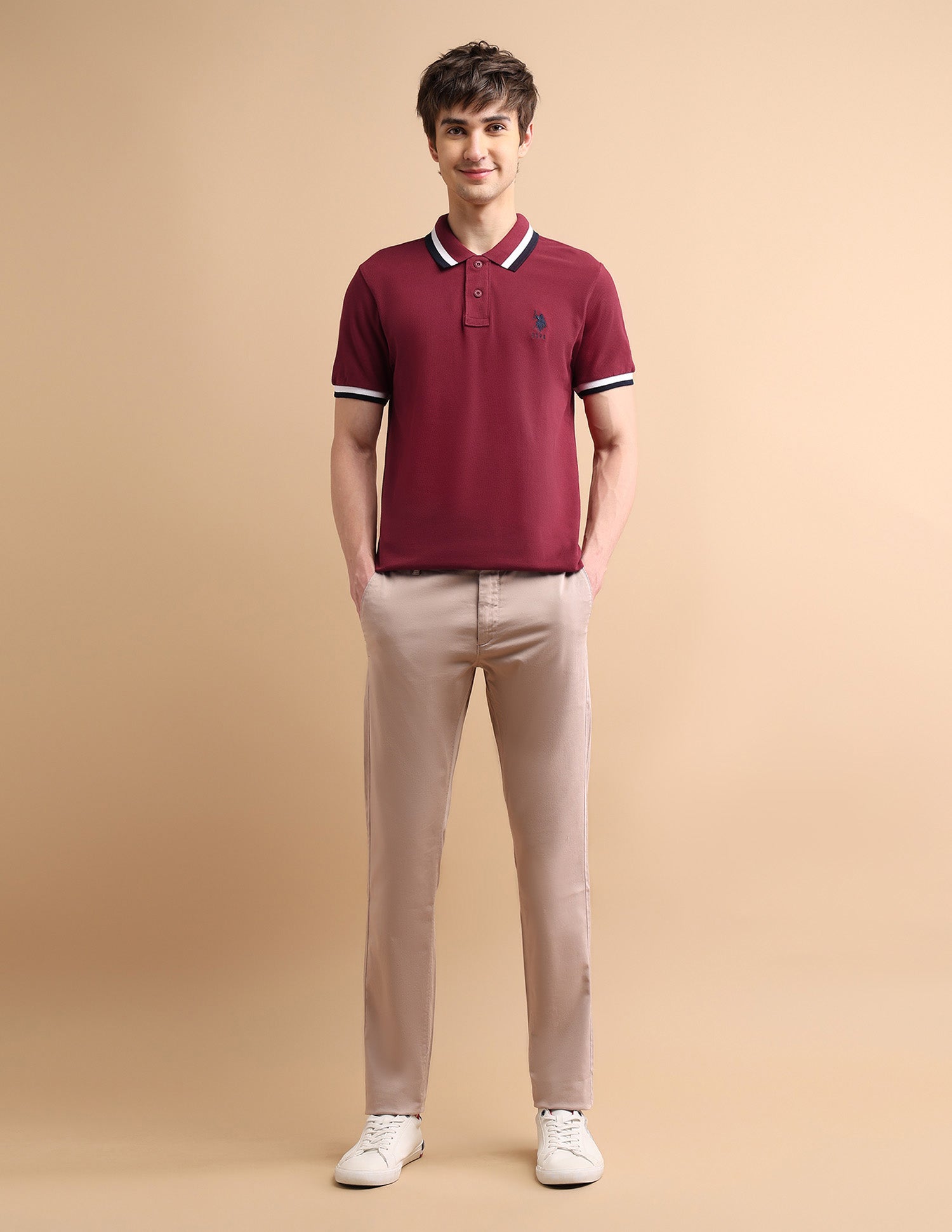 Heritage Tipped Polo Shirt Maroon - U.S. POLO ASSN. | Large