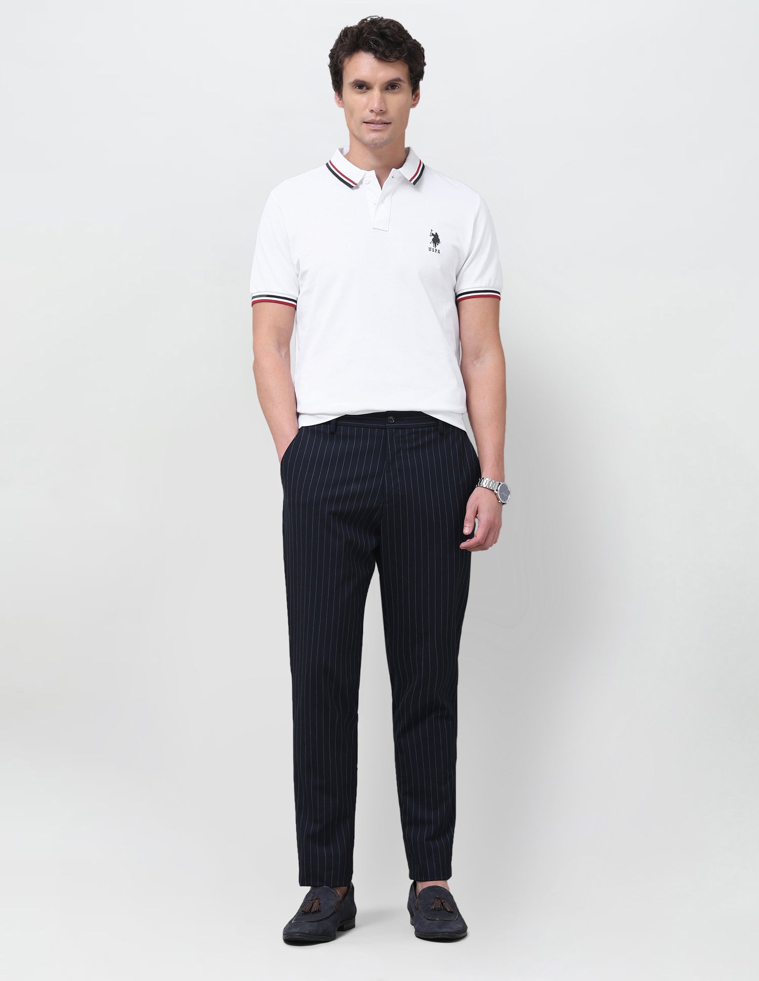 Solid Regular Fit Polo Shirt White - U.S. Polo Assn. India | Large