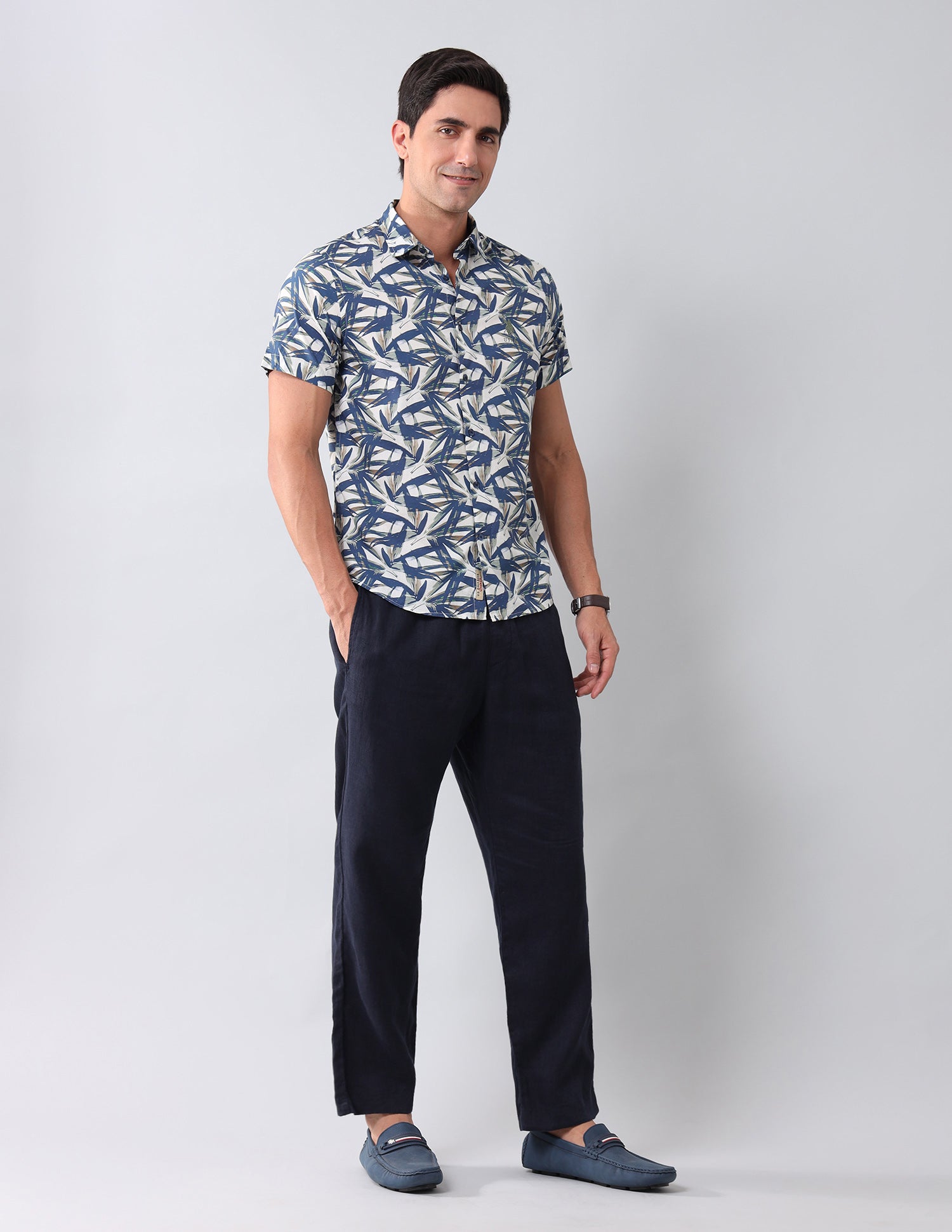 Regular Fit Abstract Shirt Ivory - U.S. Polo Assn. India | Large
