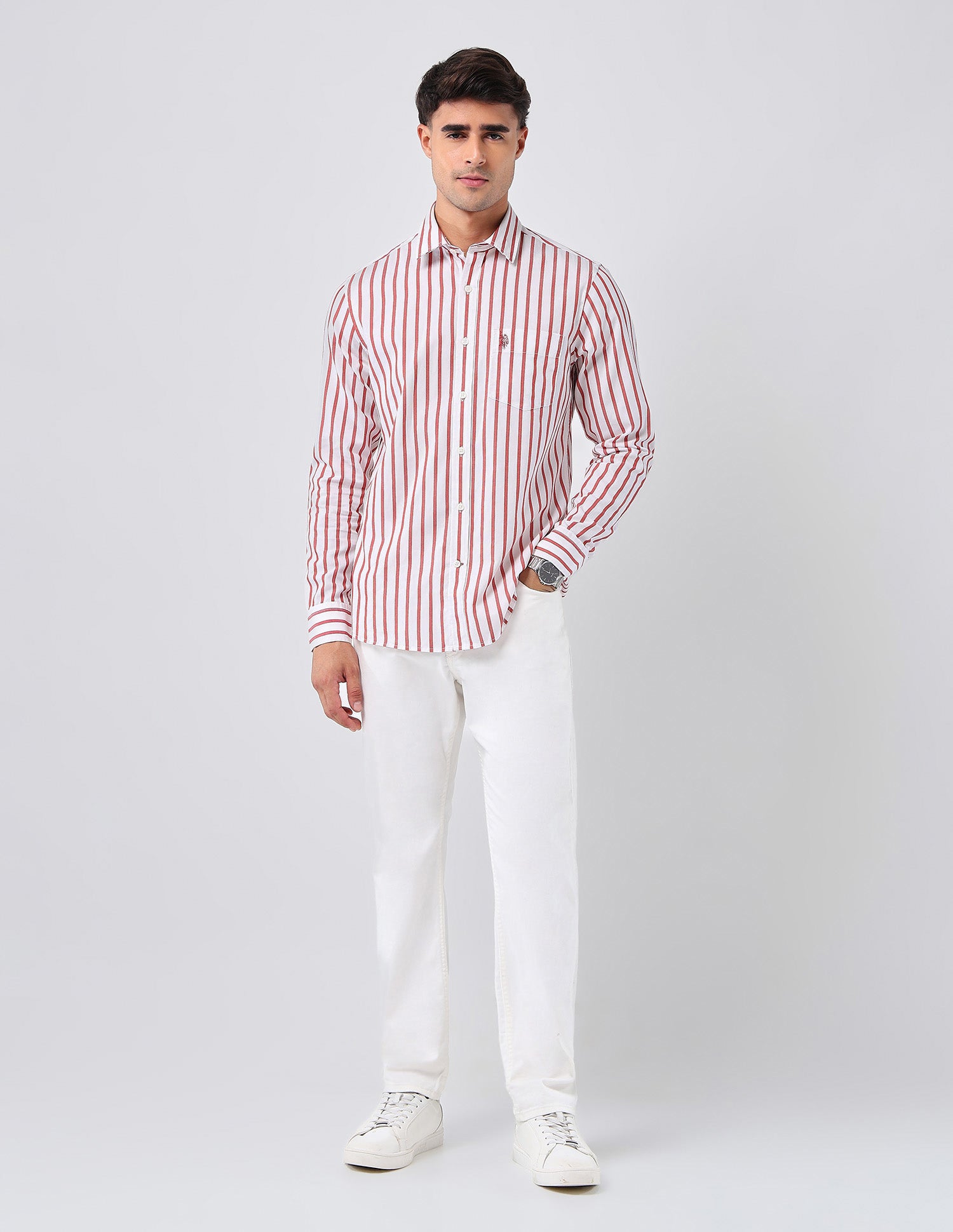 Vertical Striped 135Th Shirt Rust - U.S. POLO ASSN. | Large