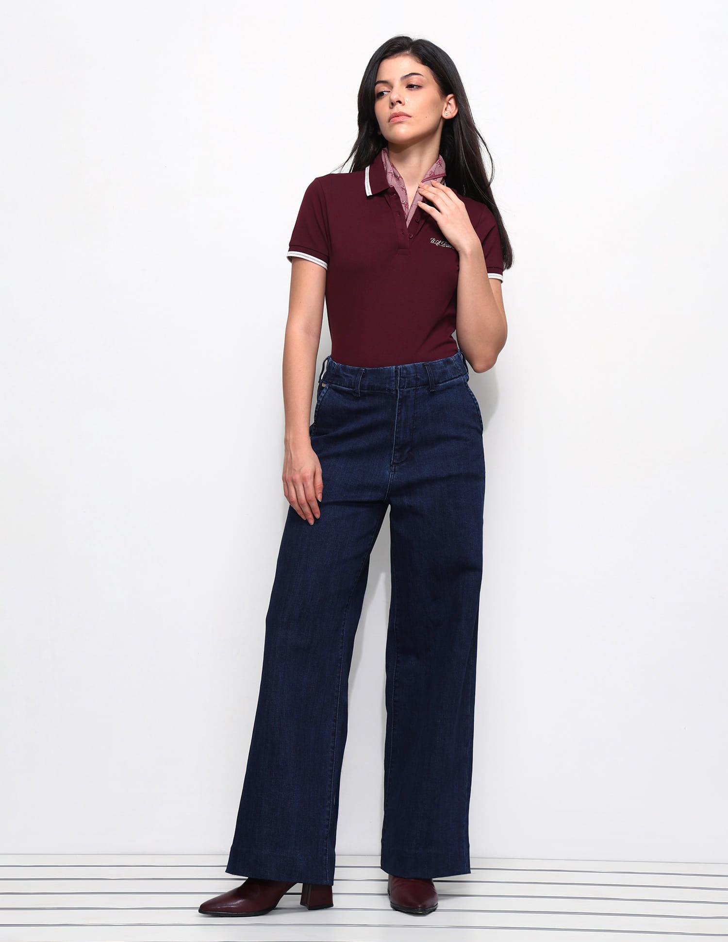 High Rise Wideleg Jeans Blue - U.S. Polo Assn. India | Large