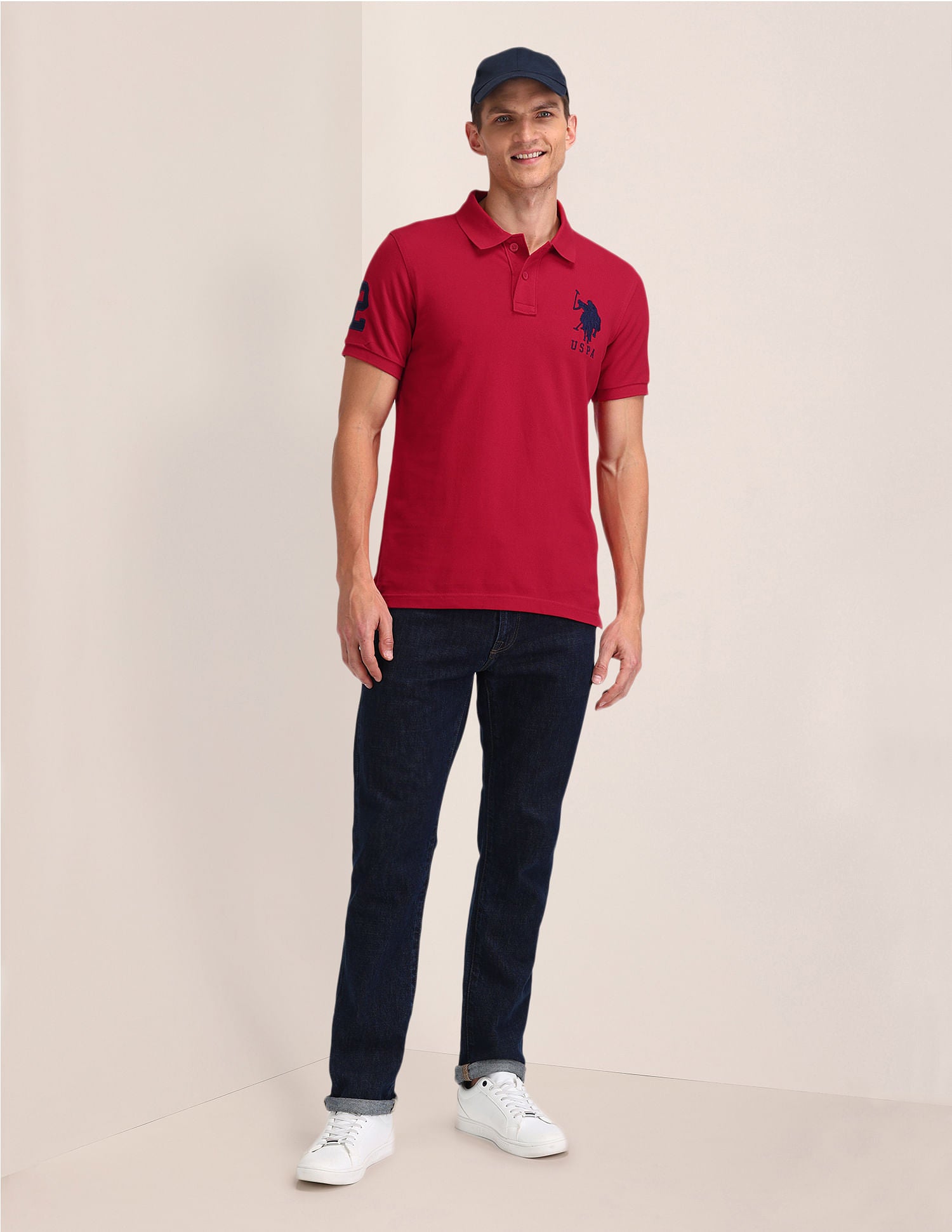 Solid Slim Fit Polo Shirt Red - U.S. POLO ASSN. | Large