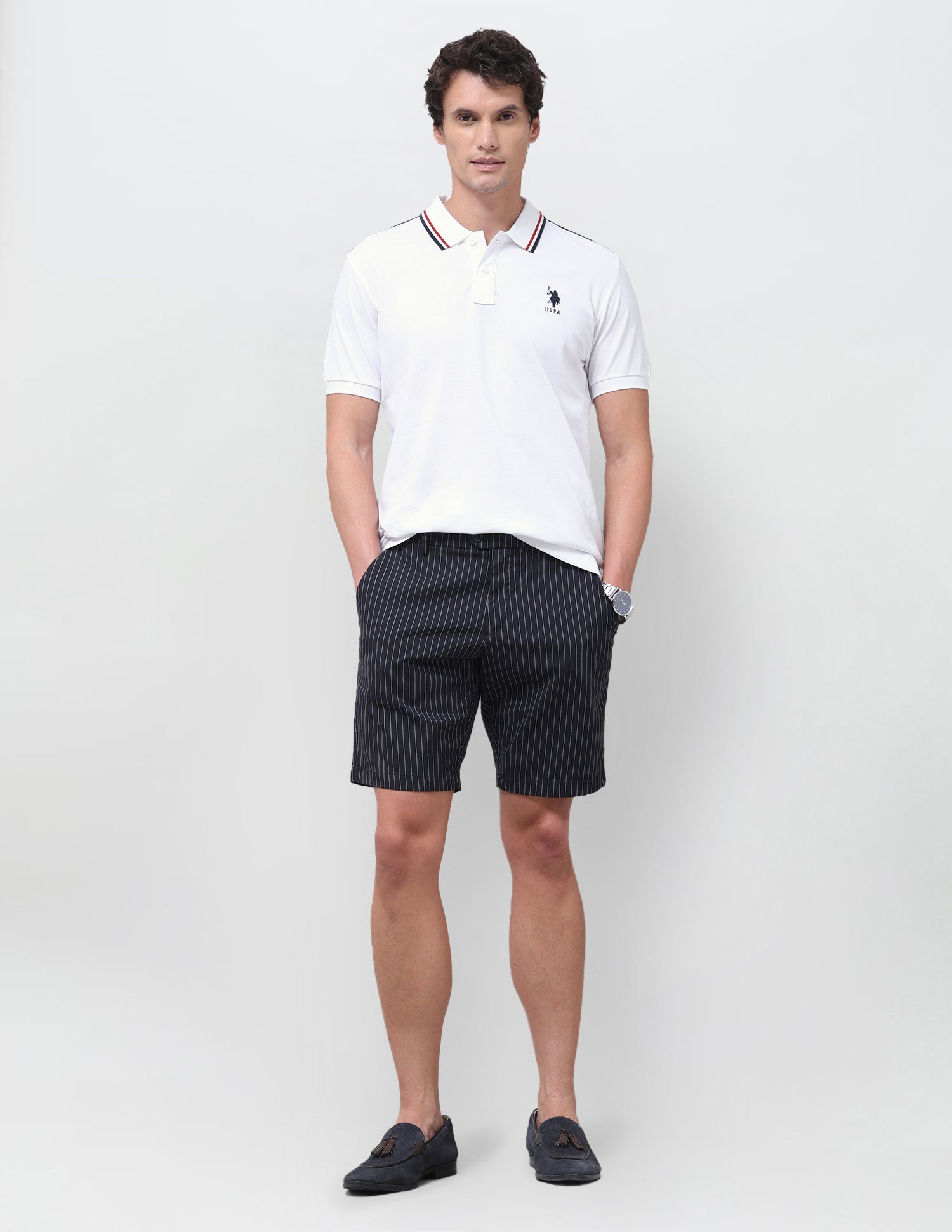 Solid Regular Fit Polo Shirt White - U.S. Polo Assn. India | Large