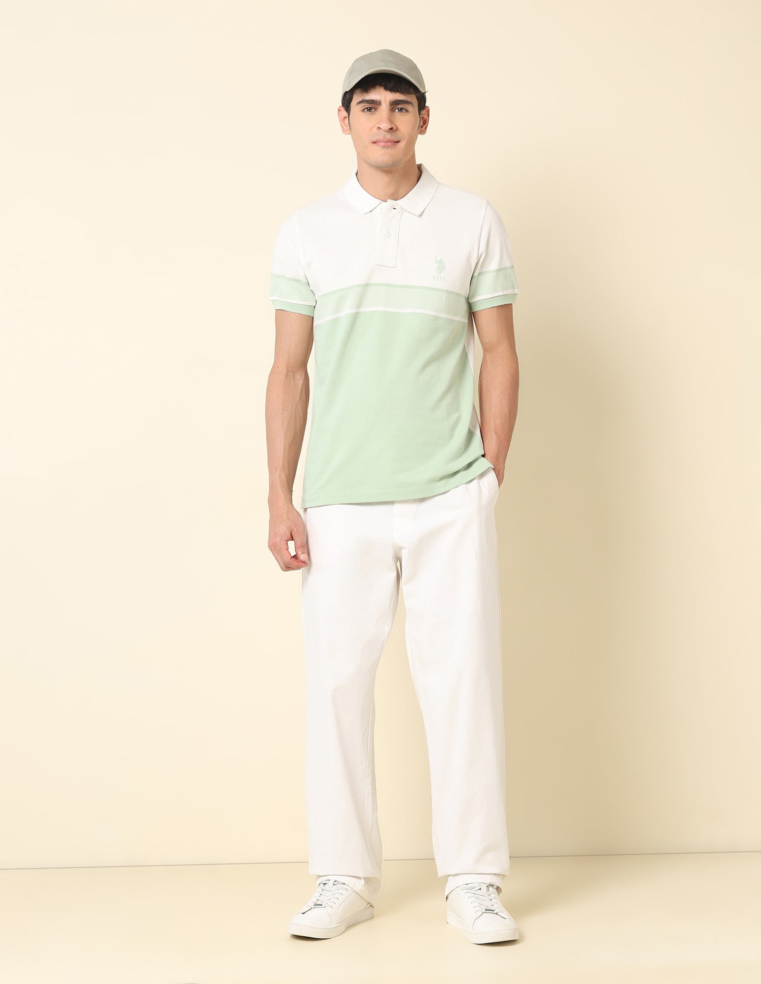 Colourblocked Classic Polo Shirt Light Green - U.S. POLO ASSN. | Large