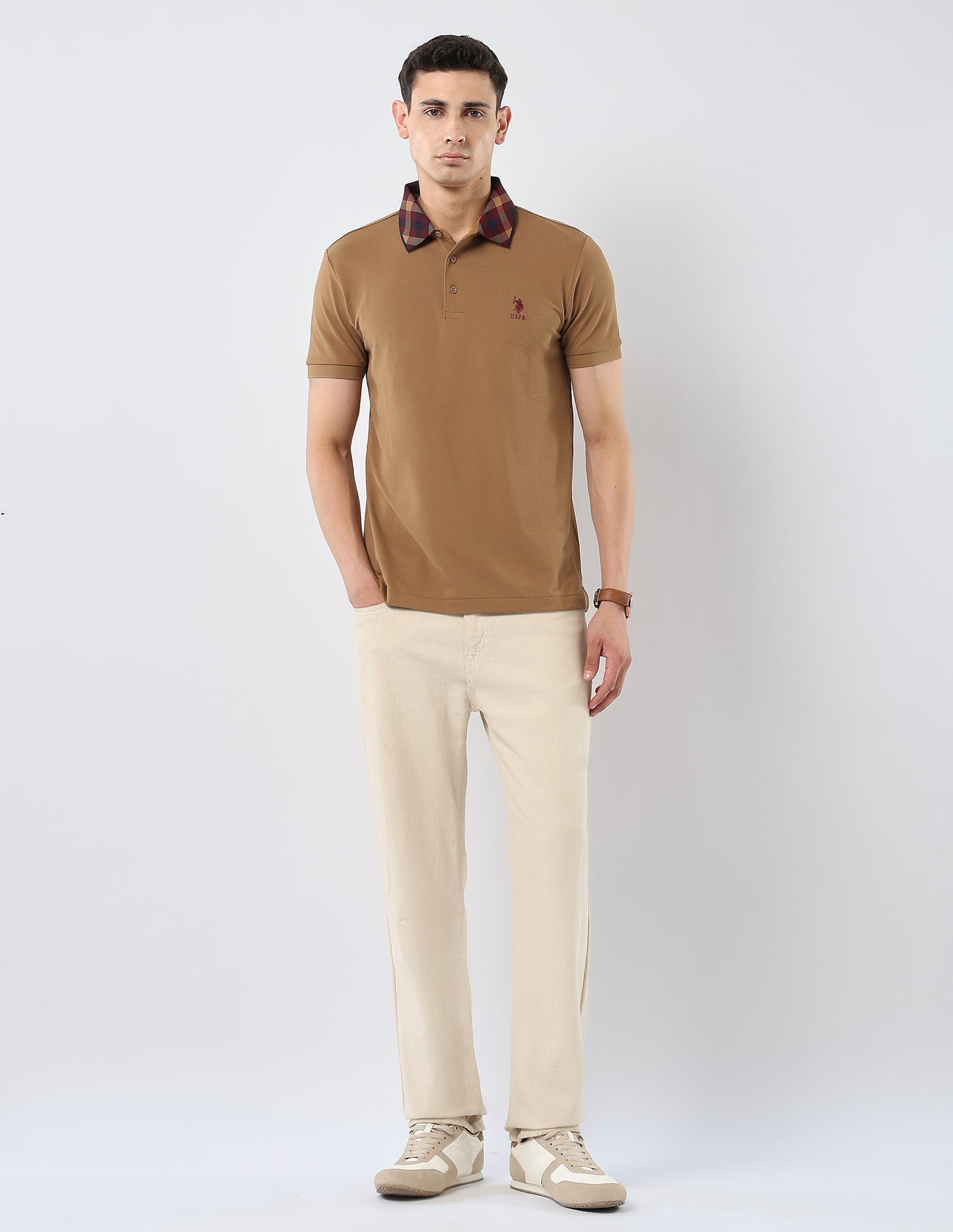 Solid Regular Fit Polo Shirt Mustard - U.S. POLO ASSN. | Large