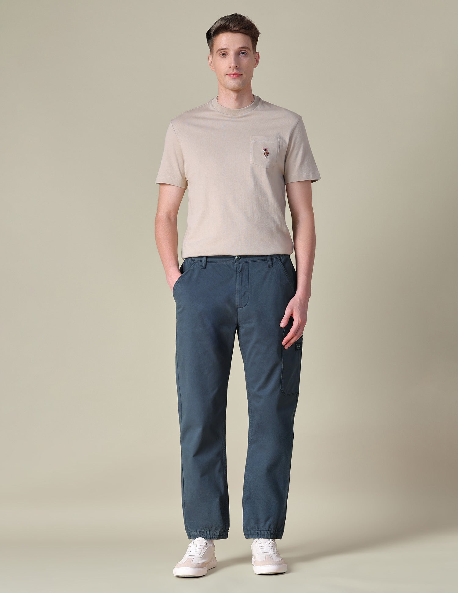 Solid Regular Fit Cargos Grey - U.S. POLO ASSN. | Large