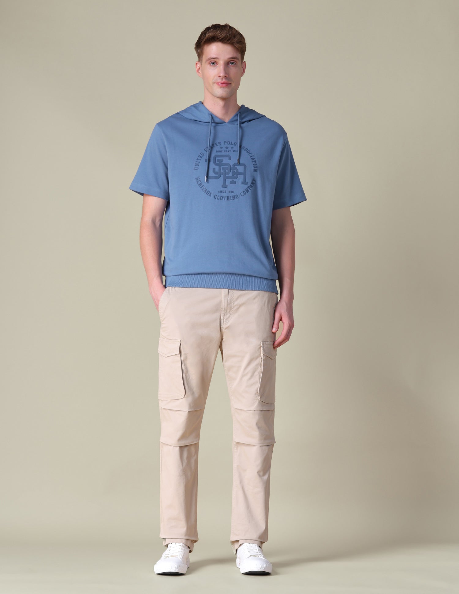 Hooded Relaxed Fit T-Shirt Blue - U.S. POLO ASSN. | Large