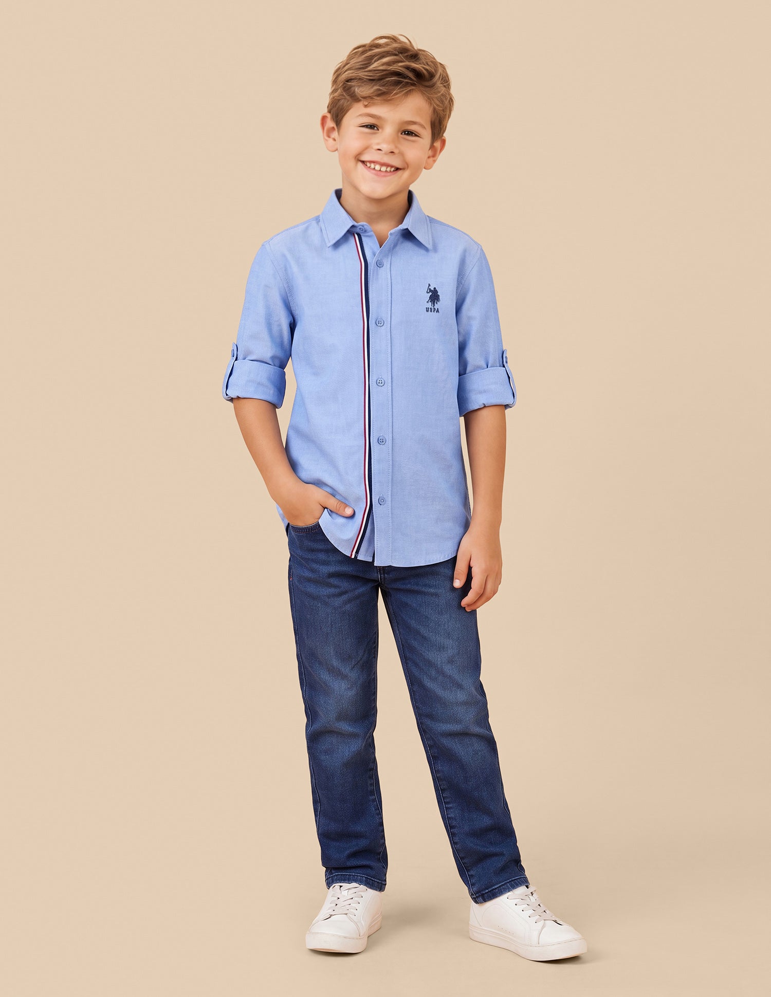 Oxford Regular Fit Shirt Light Blue - U.S. Polo Assn. India | Large