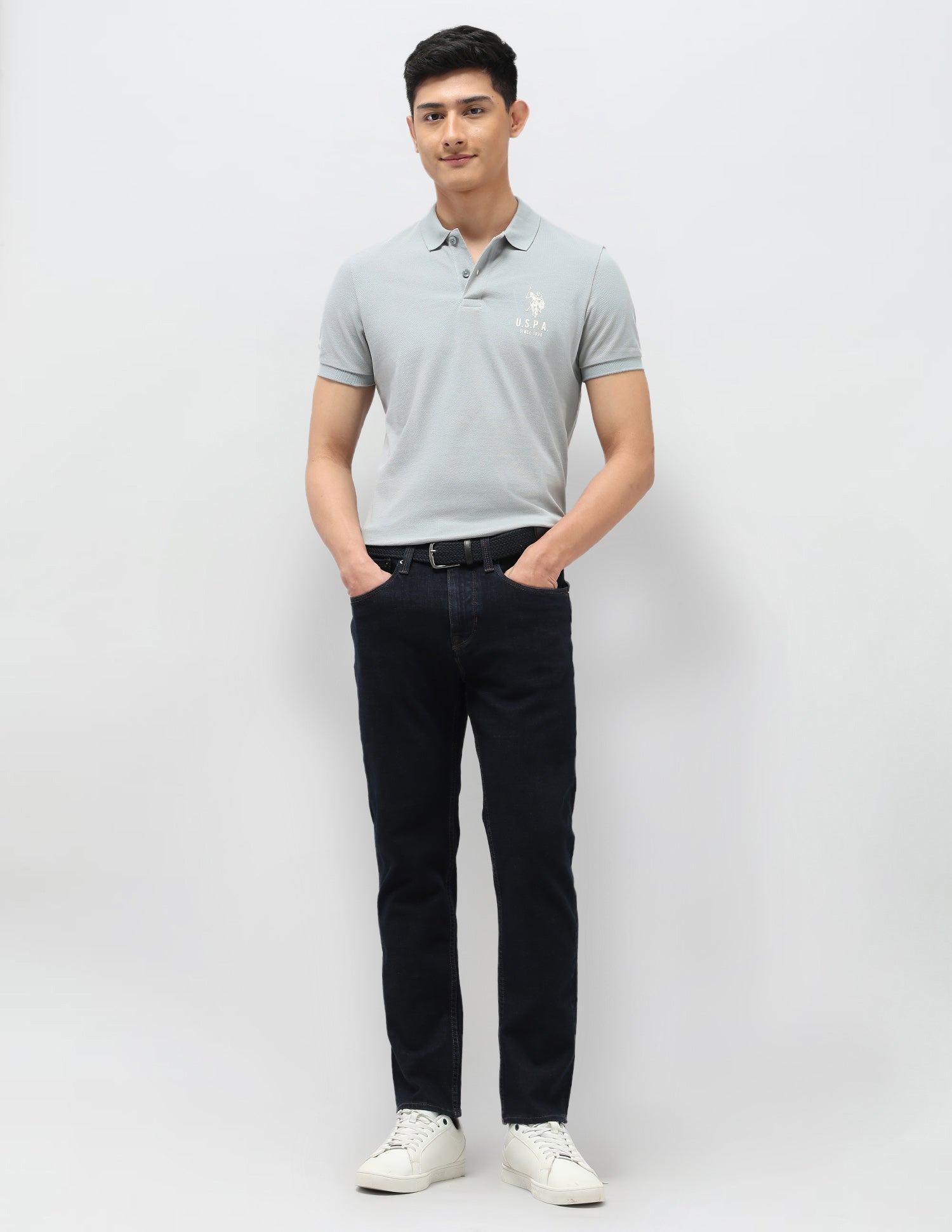 Cole Comfort Cropped Fit Blue Jeans Dark Blue - U.S. POLO ASSN. | Large