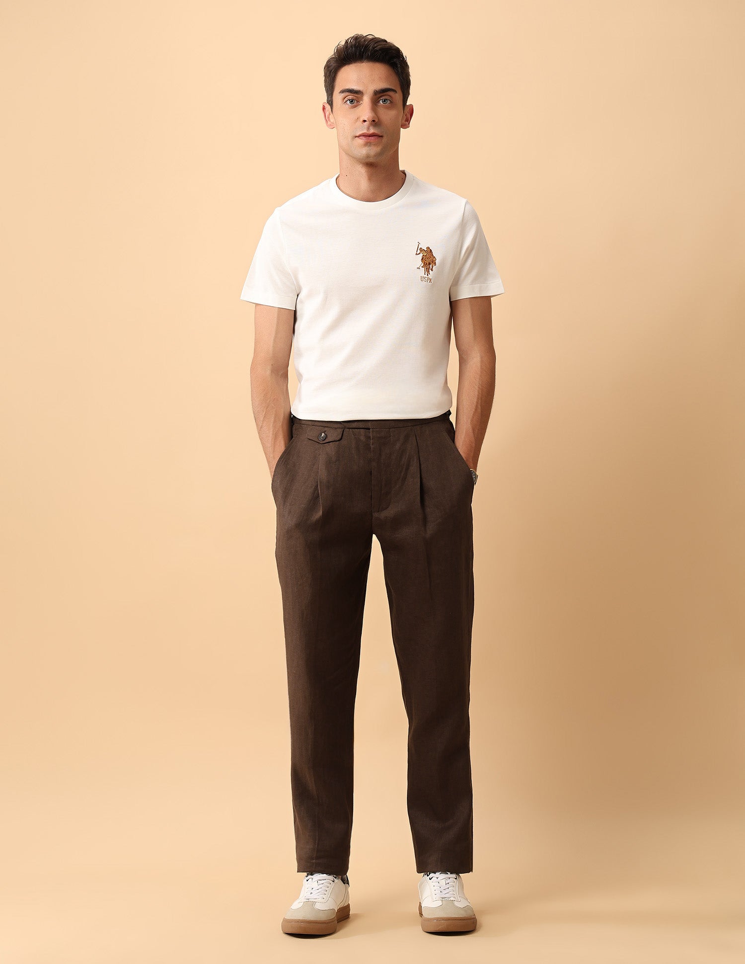 Pacho X High Rise Riley Straight Fit Trouser Coffee - U.S. Polo Assn. India | Large