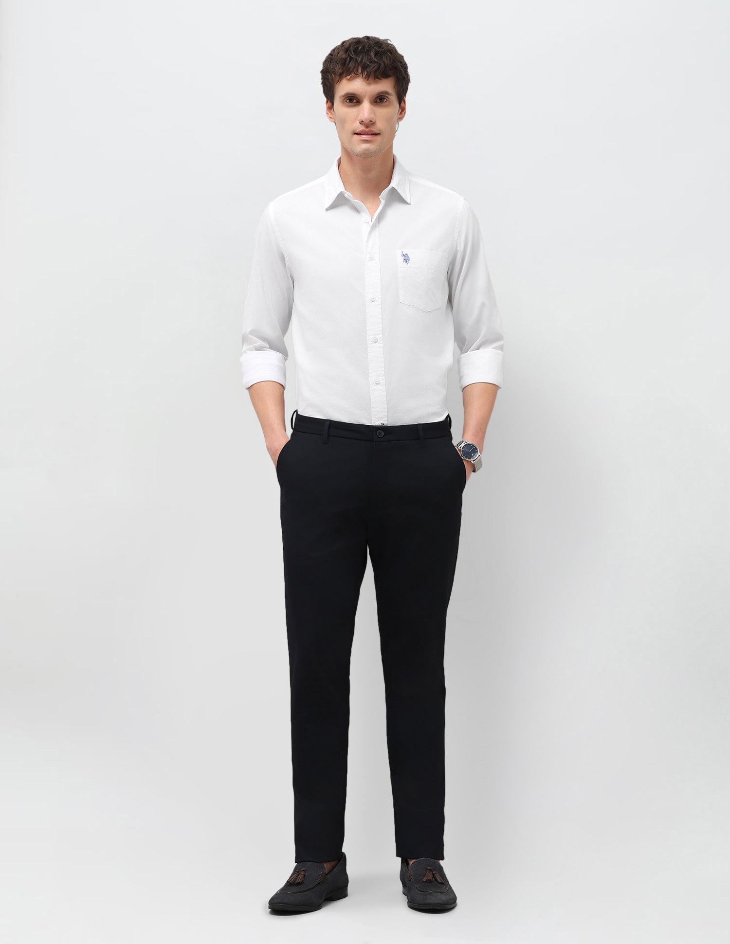 Twill Solid Shirt White - U.S. Polo Assn. India | Large