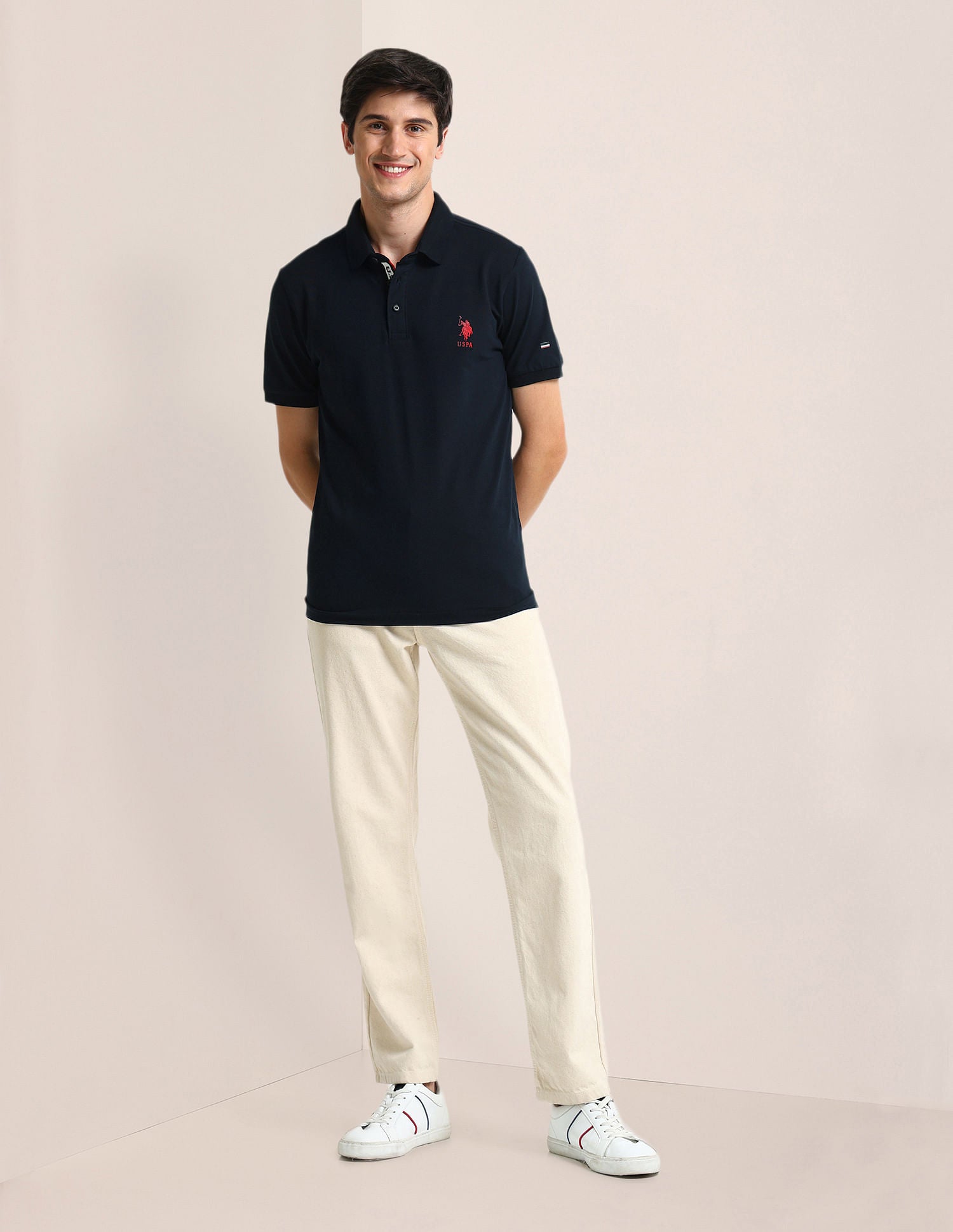 Slim Fit Logo Polo Shirt Navy - U.S. Polo Assn. India | Large