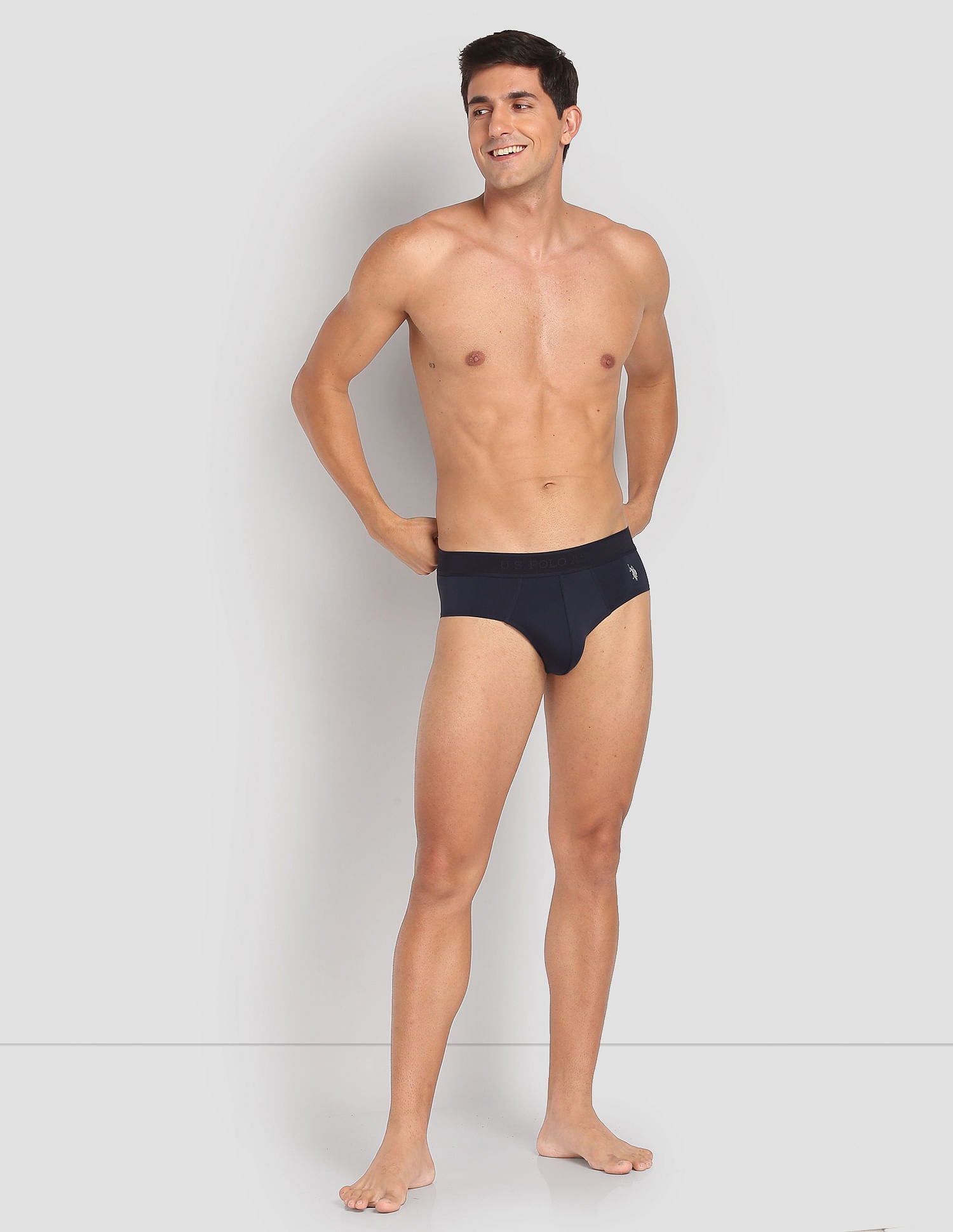 Nylon Stretch Moisture Wicking AB001 Active Briefs - Pack Of 1 Navy - U.S. POLO ASSN. | Large