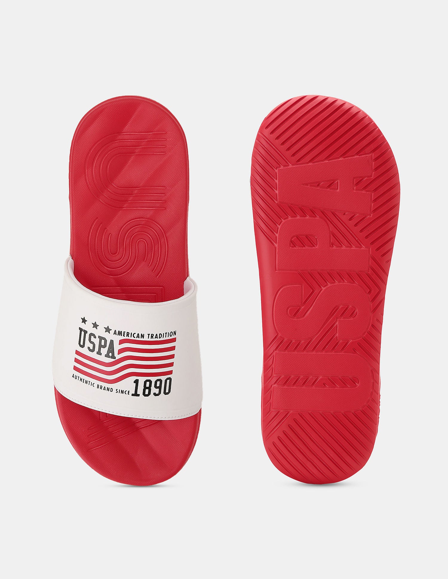 Men Axer Open Toe Slippers Red - U.S. POLO ASSN. | Large