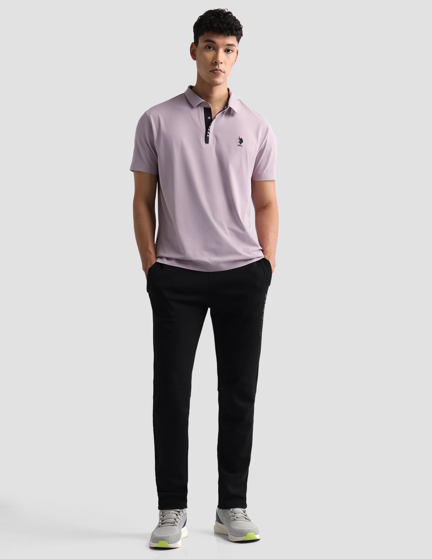 Solid Slim Fit Active Polo Shirt Pink - U.S. Polo Assn. India | Large