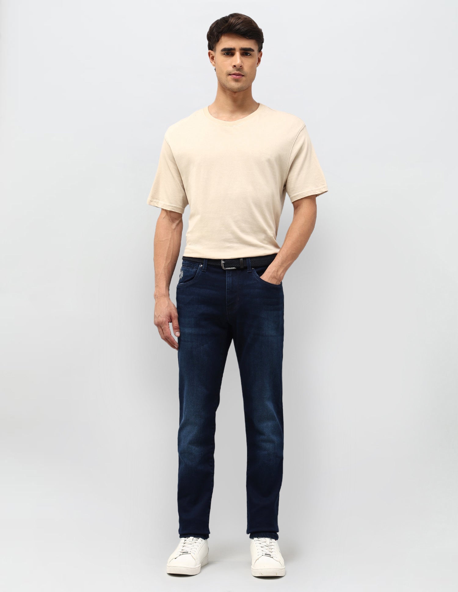 Brandon Slim Tapered Fit Blue Jeans Dark Blue - U.S. POLO ASSN. | Large