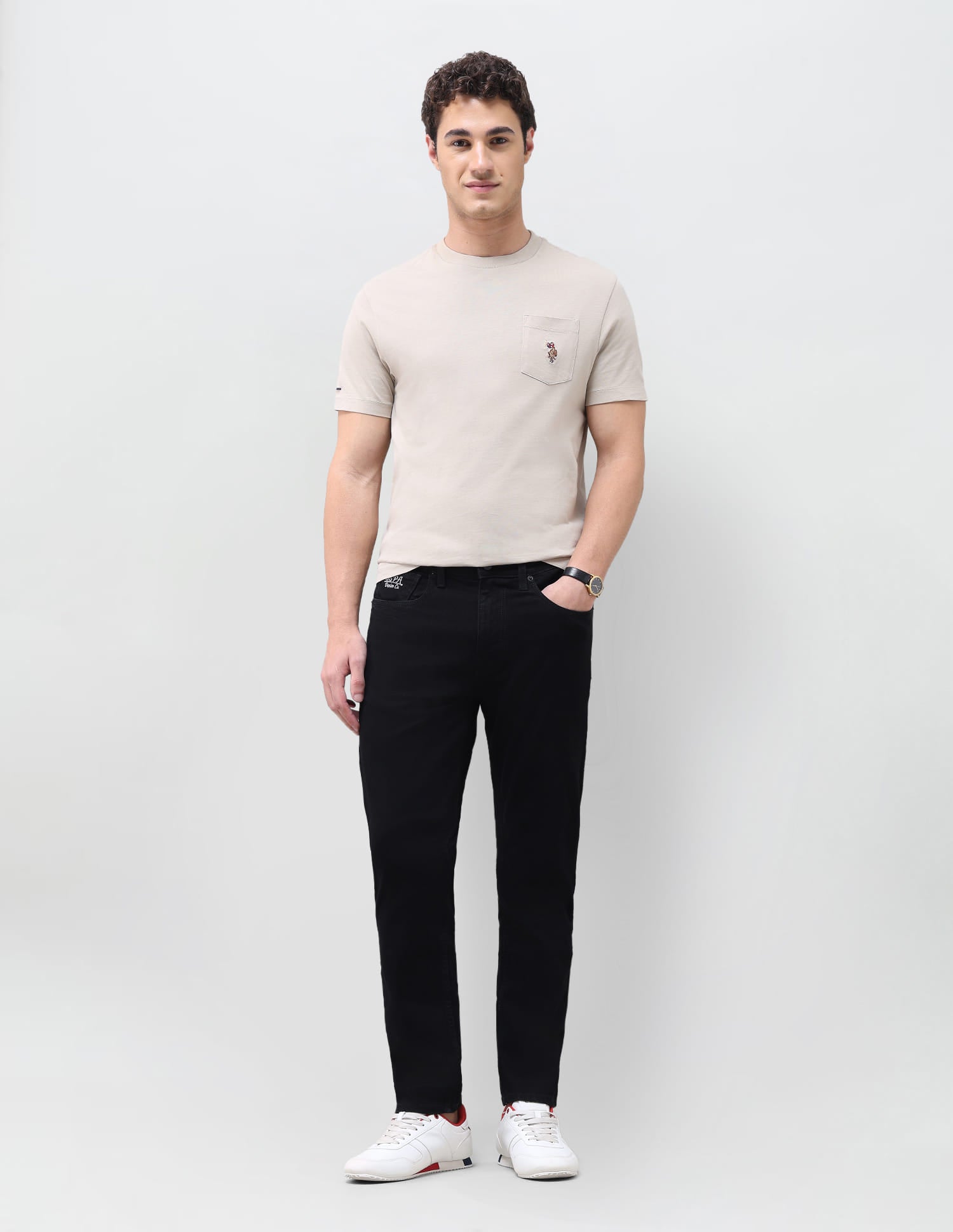 Solid Slim Fit Jeans Black - U.S. Polo Assn. India | Large