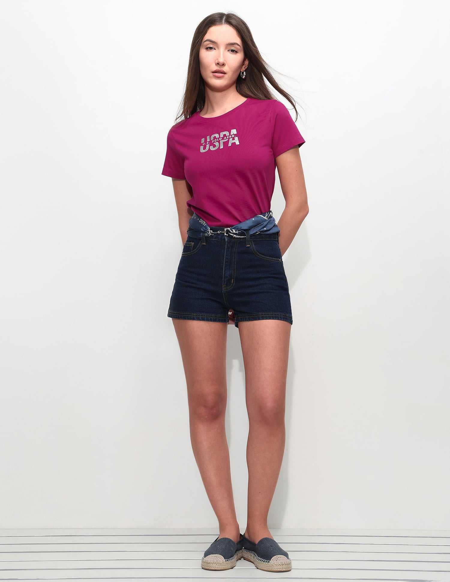 Regular Fit Brand Printed T-Shirt Purple - U.S. Polo Assn. India | Large