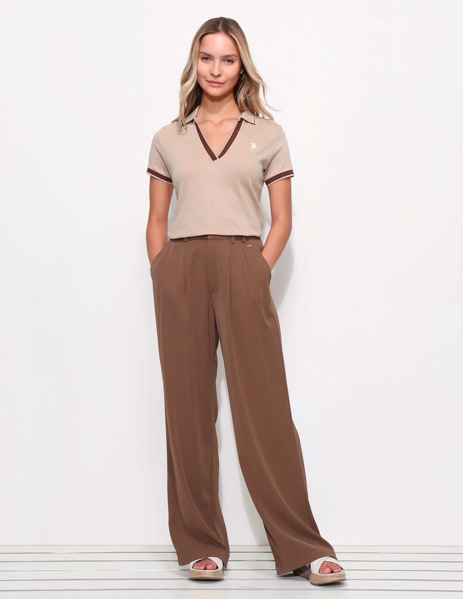 Solid Regular Fit Polo Shirt Brown - U.S. Polo Assn. India | Large