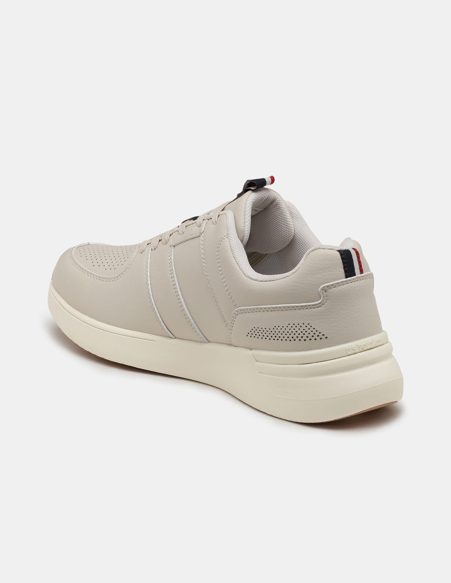 Round Toe Lace Ups Momentum 300 Sneakers Beige - U.S. Polo Assn. India | Large