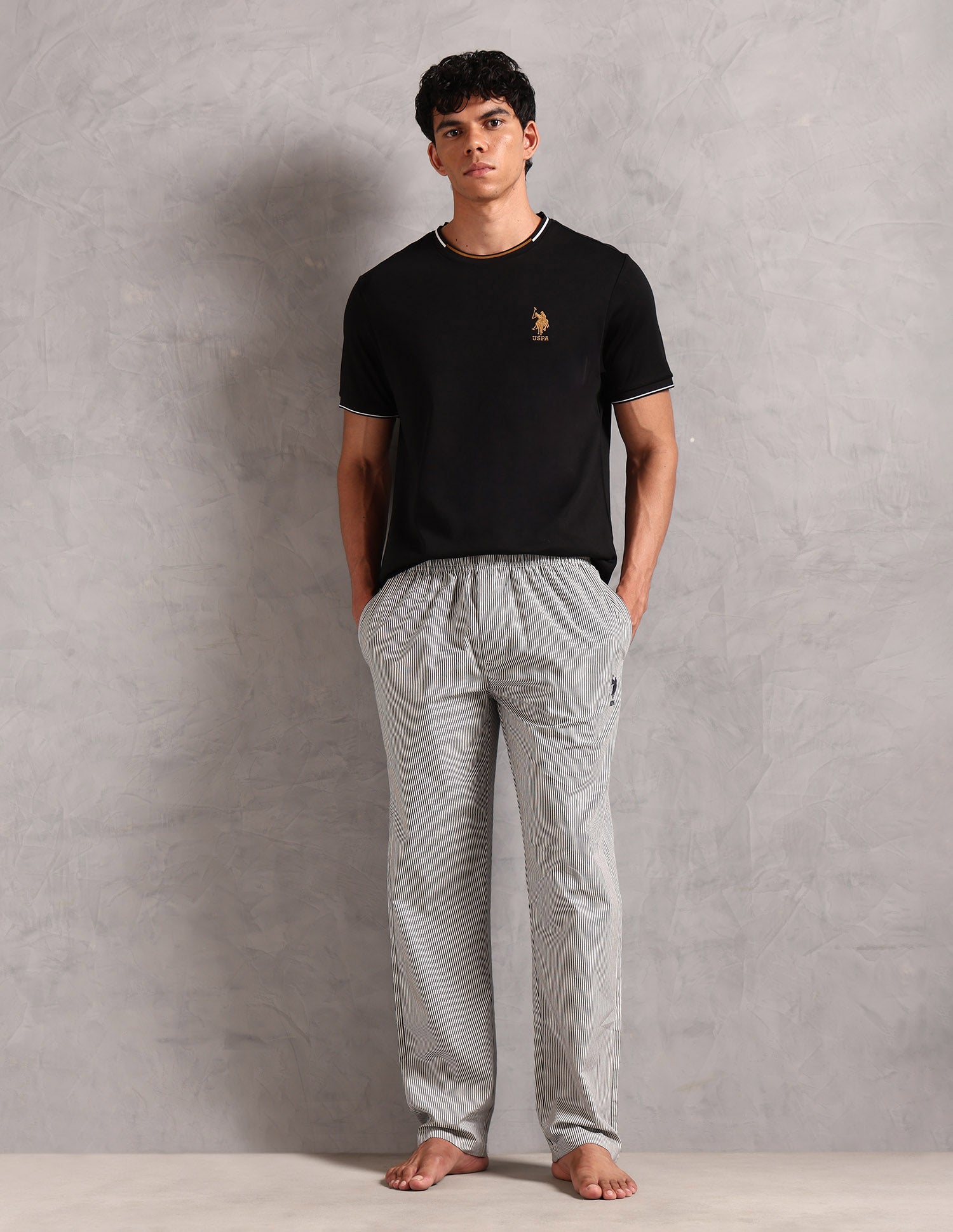 Crew Neck Comfort Fit OEE08 Lounge T-Shirt - Pack Of 1 Black - U.S. POLO ASSN. | Large