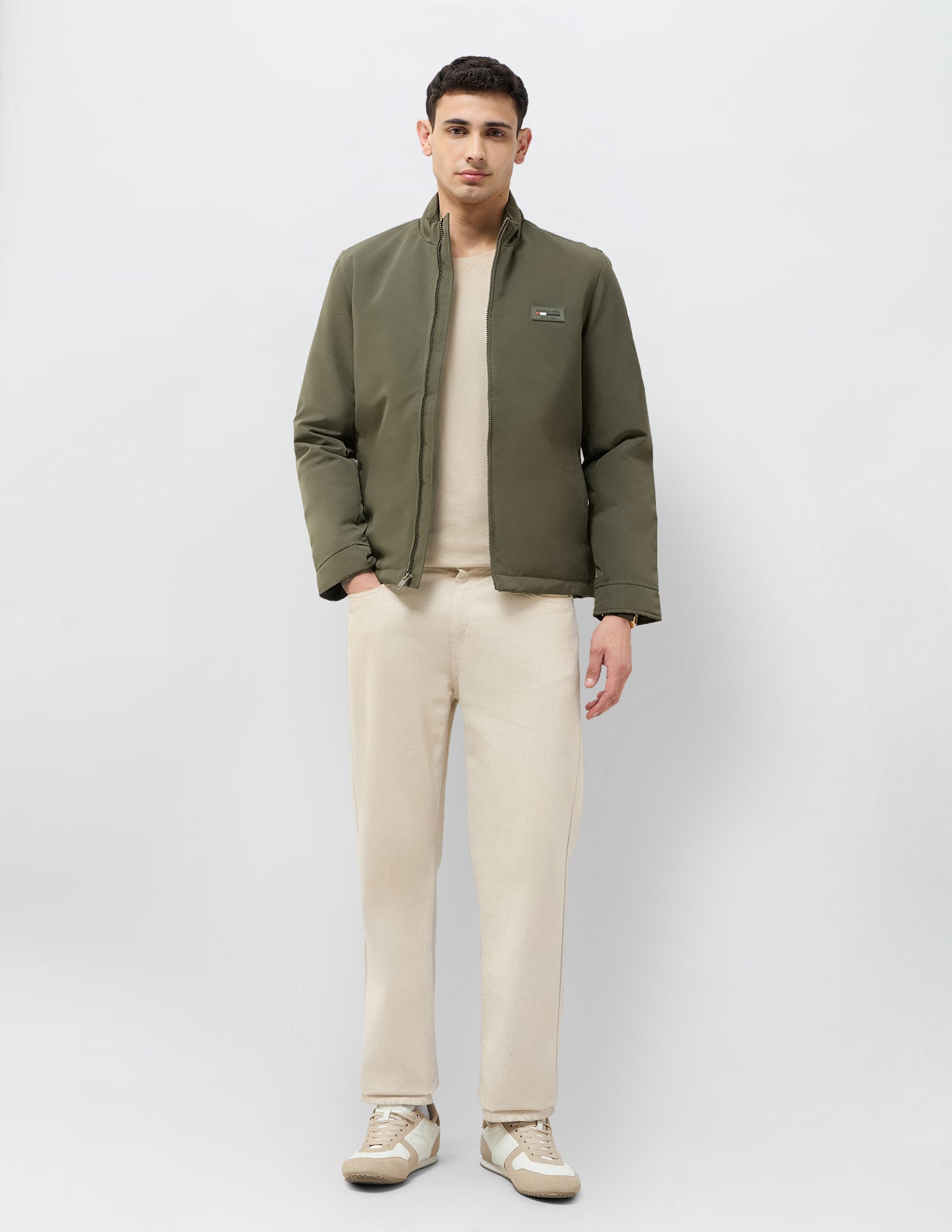 High Neck Solid Jacket Olive - U.S. POLO ASSN. | Large