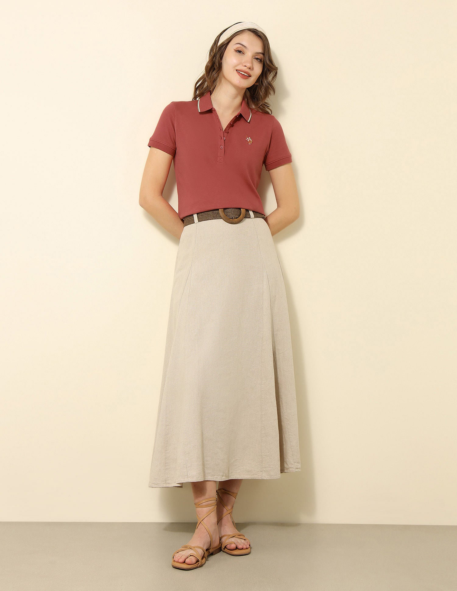 Tipped Collar Regular Fit Polo Shirt Pink - U.S. POLO ASSN. | Large